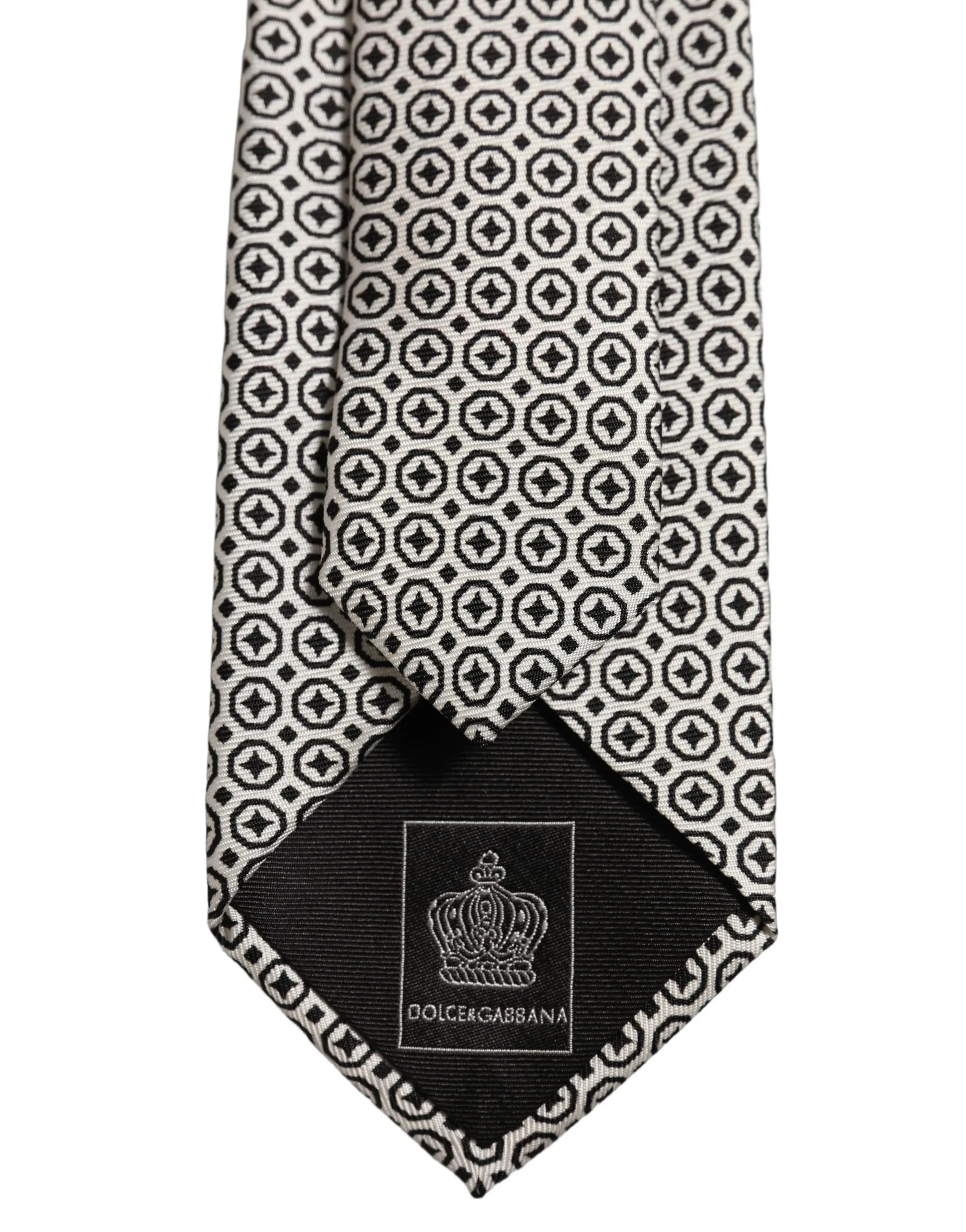 Black White Geometric Adjustable Necktie Accessory Tie - Image 4