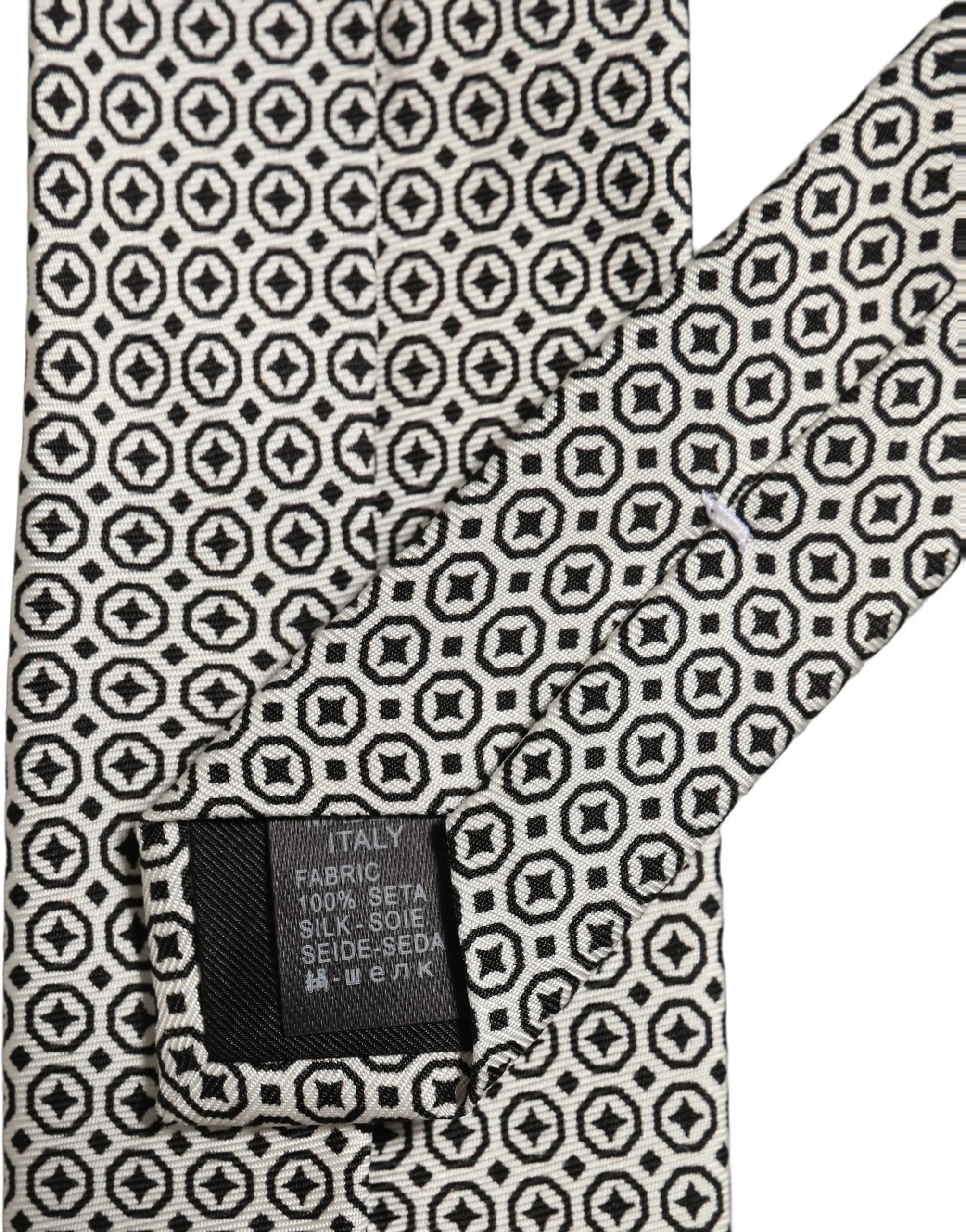 Black White Geometric Adjustable Necktie Accessory Tie - Image 5