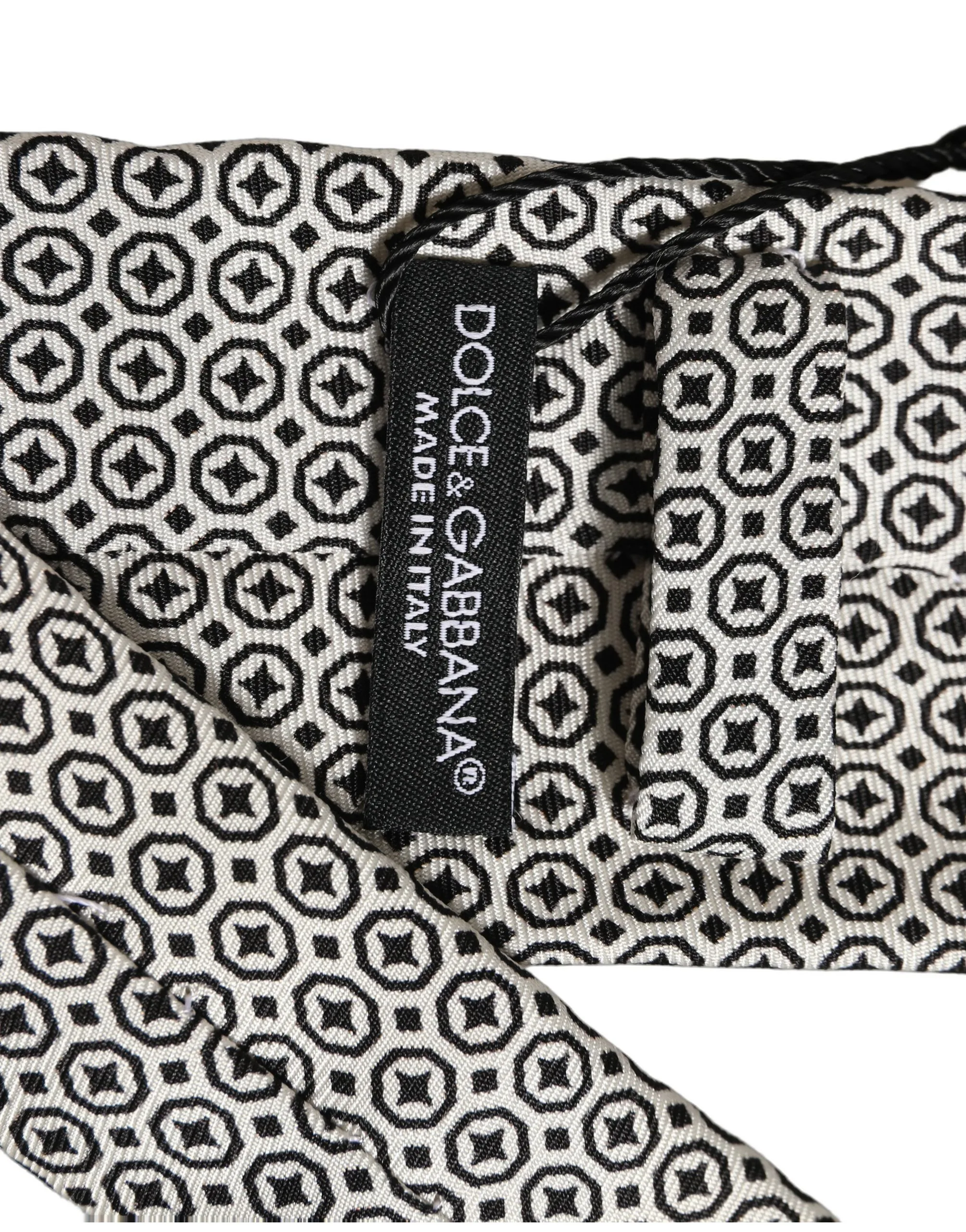 Black White Geometric Adjustable Necktie Accessory Tie - Image 6