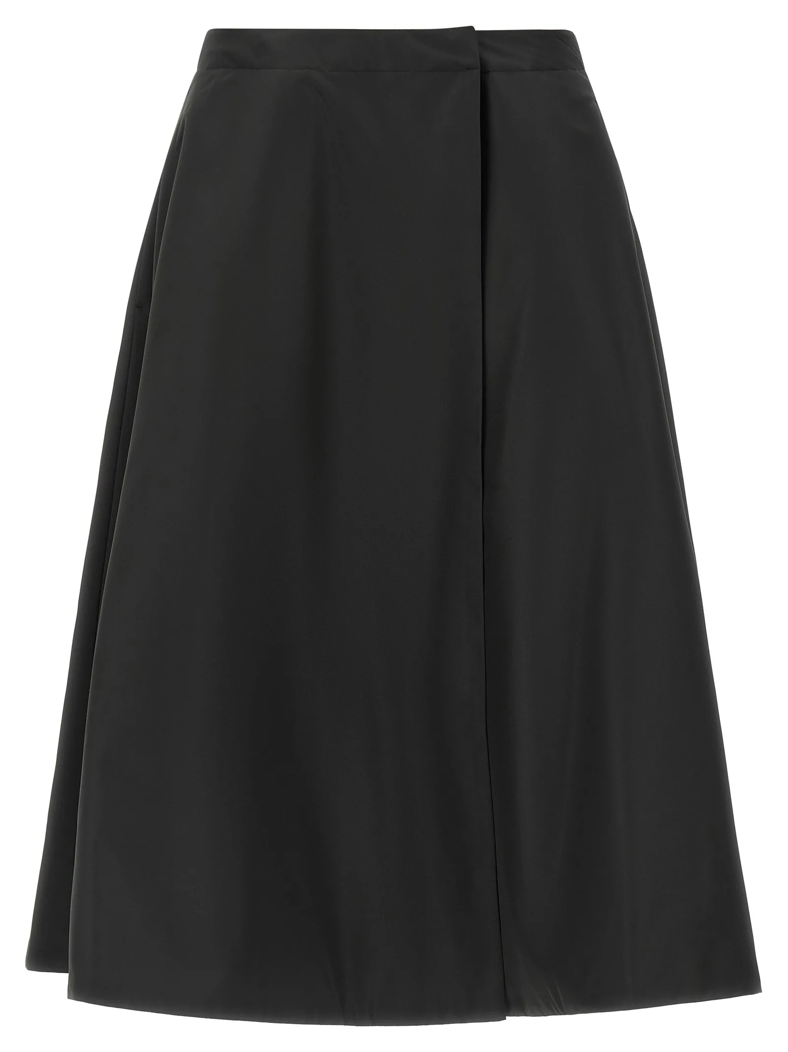 Black Polyester Midi Skirt