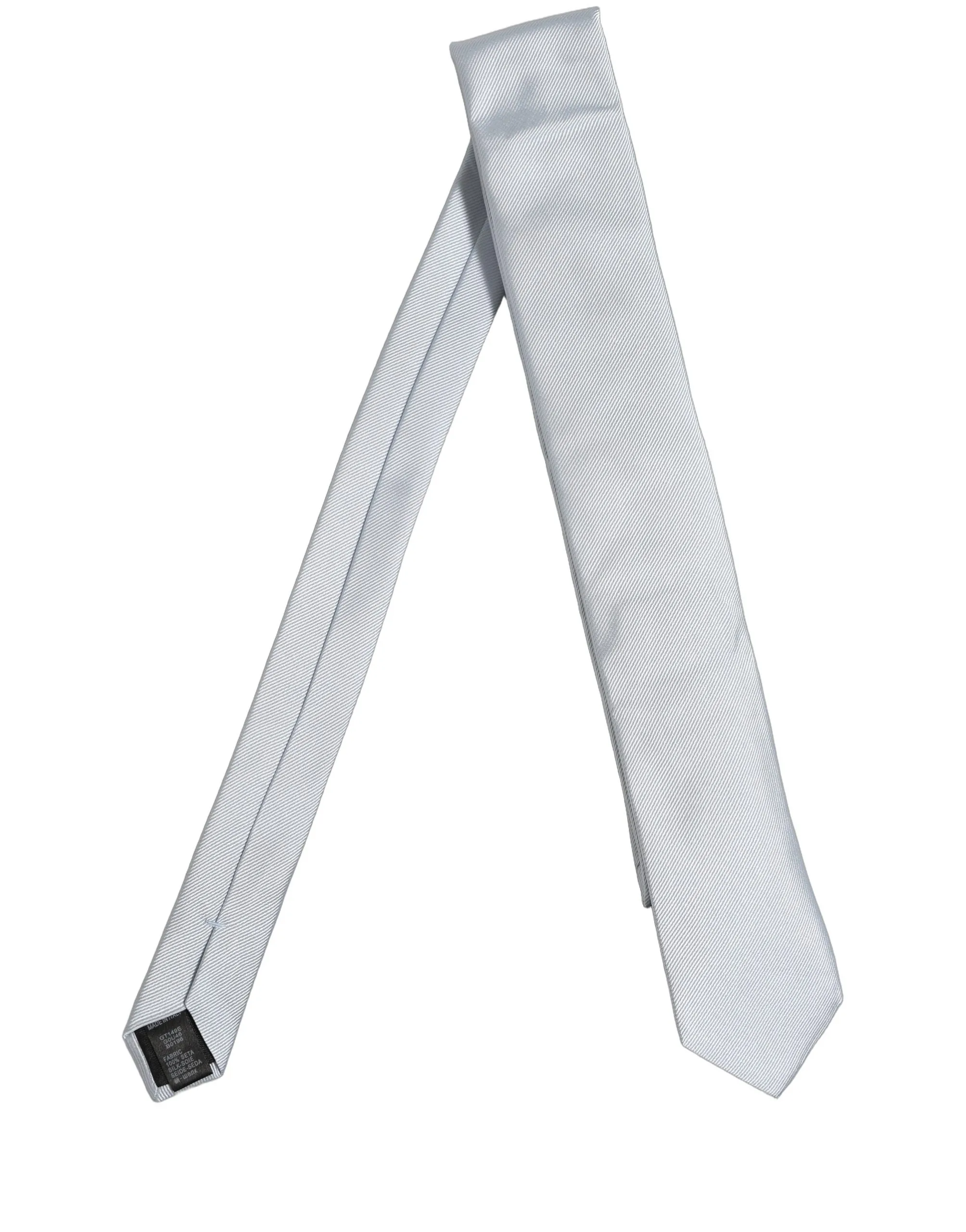 Men Light Blue Silk Classic Adjustable Tied Necktie Tie - Image 2