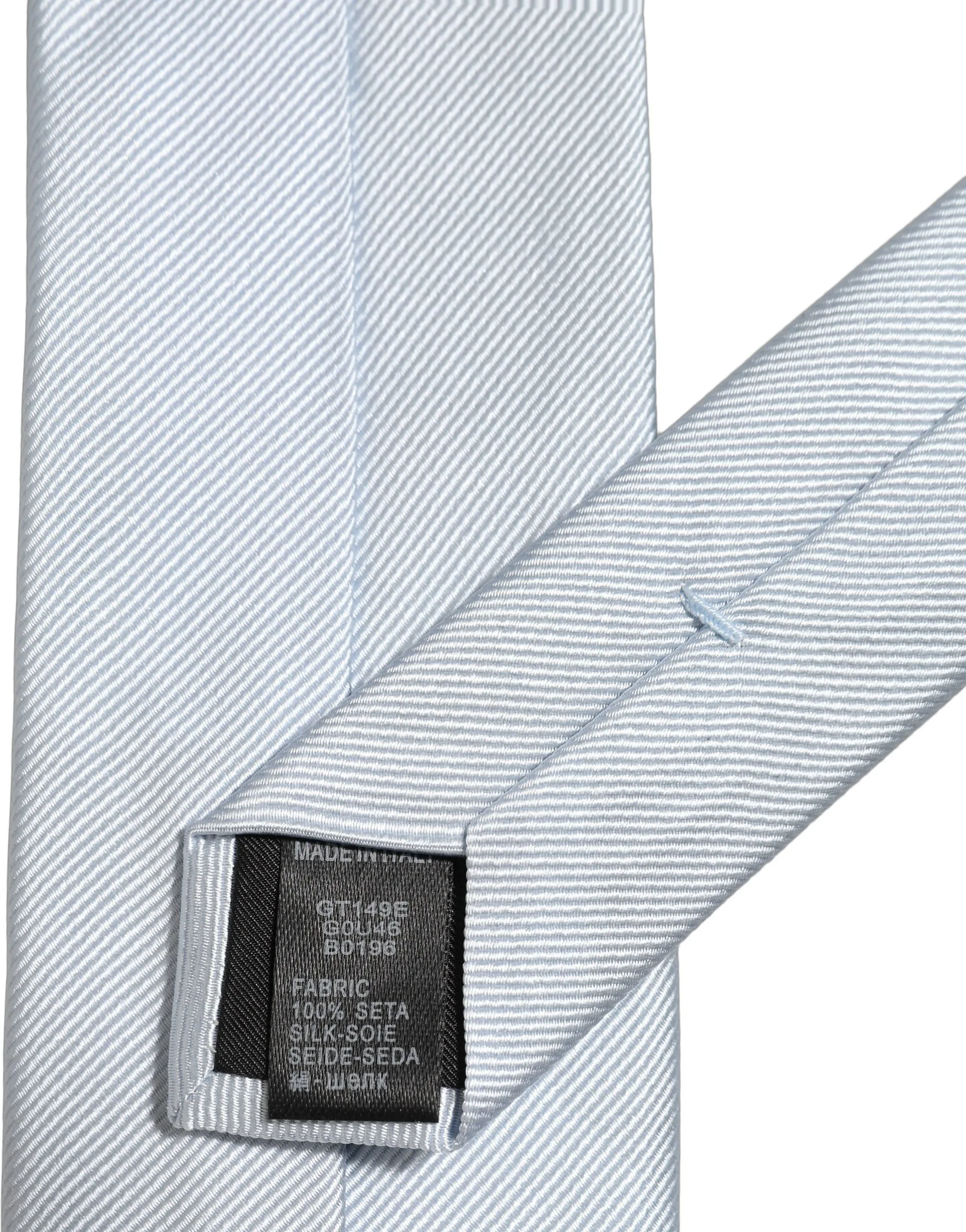 Men Light Blue Silk Classic Adjustable Tied Necktie Tie - Image 5