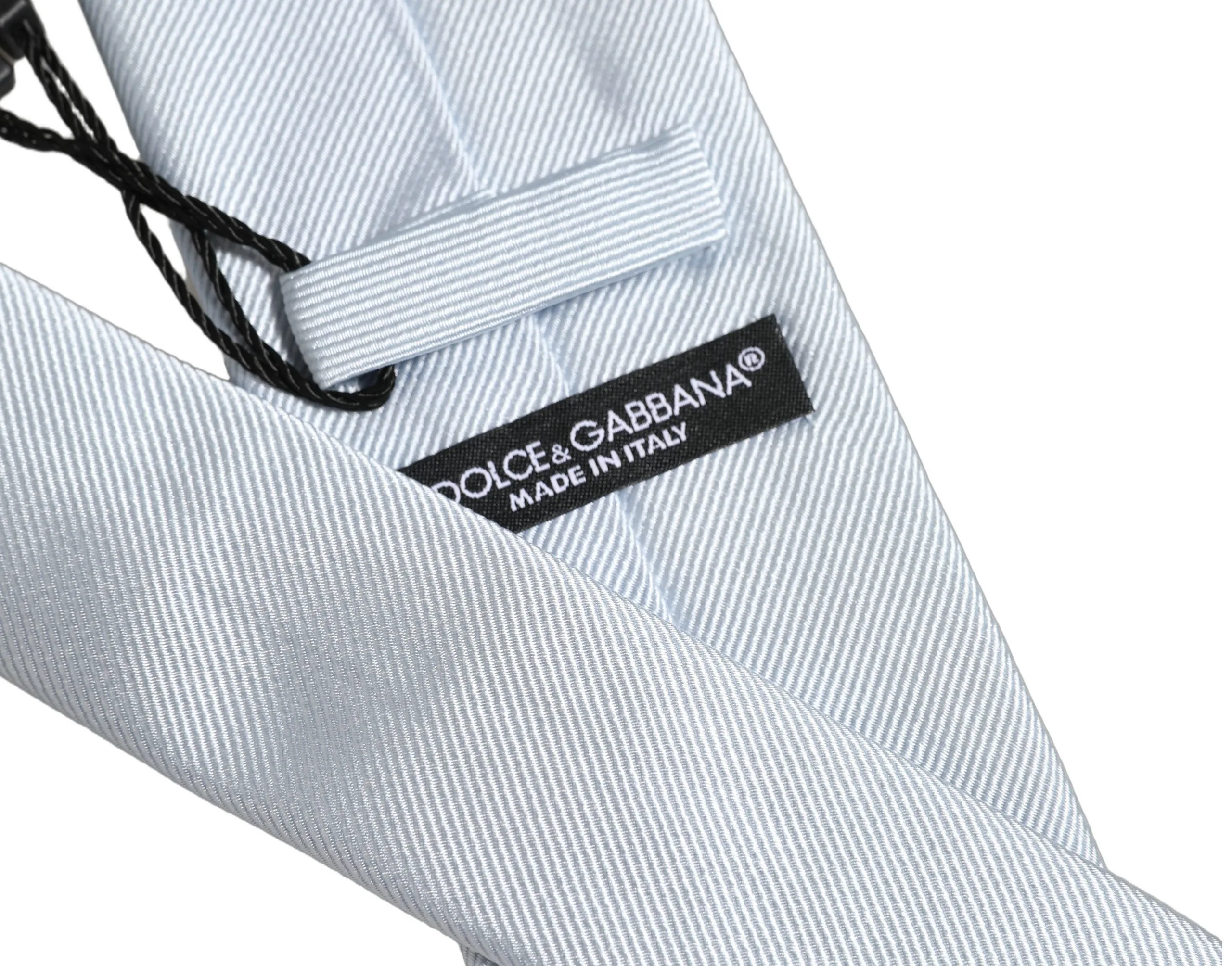 Men Light Blue Silk Classic Adjustable Tied Necktie Tie - Image 6
