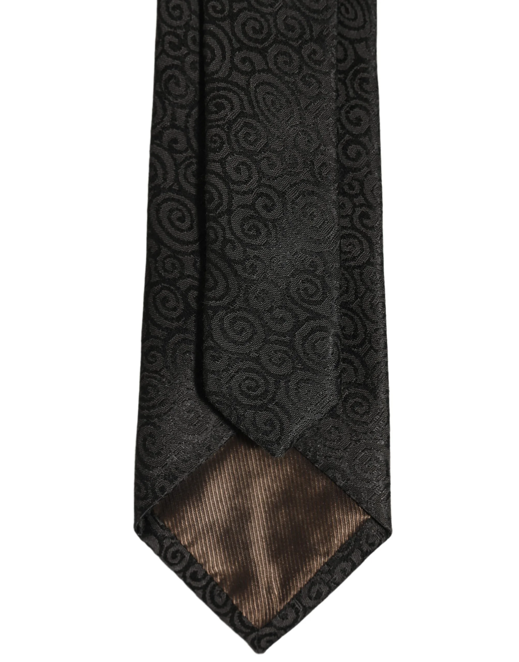 Black Swirl Pattern Silk Adjustable Necktie Accessory Tie - Image 5