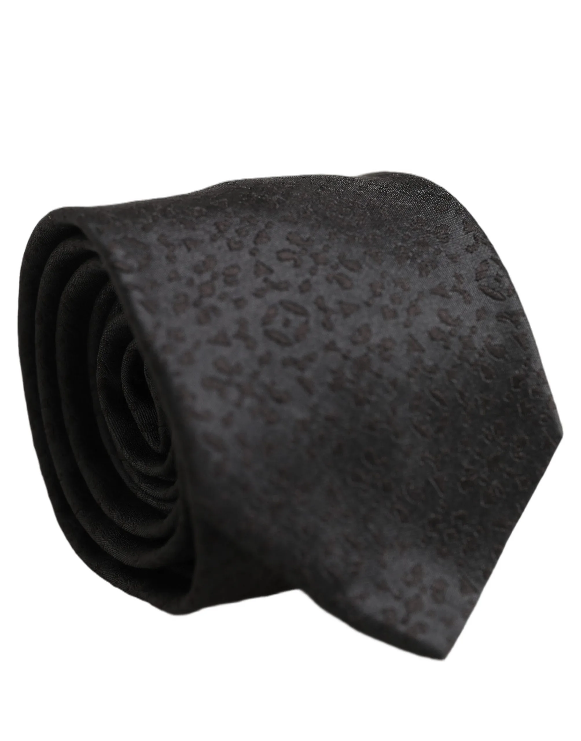 Black Swirl Pattern Silk Adjustable Necktie Accessory Tie