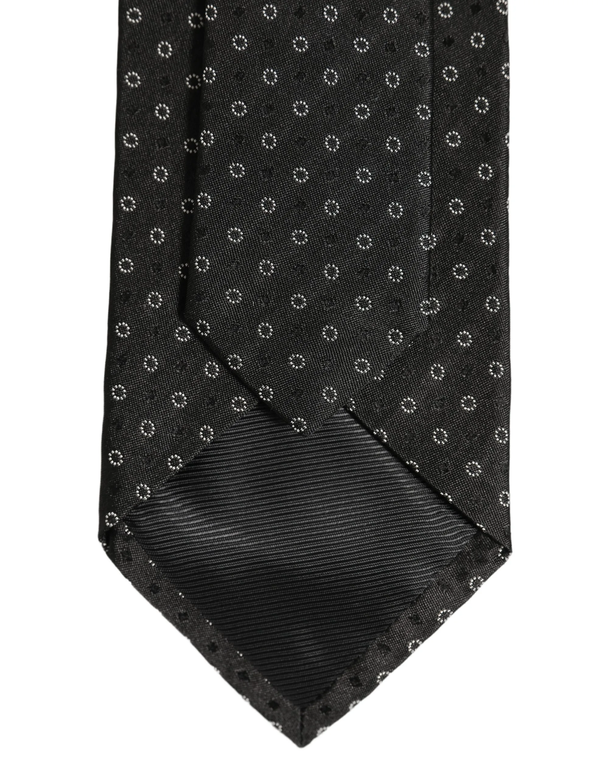 Black Geometric Circle Adjustable Necktie Accessory Tie - Image 4