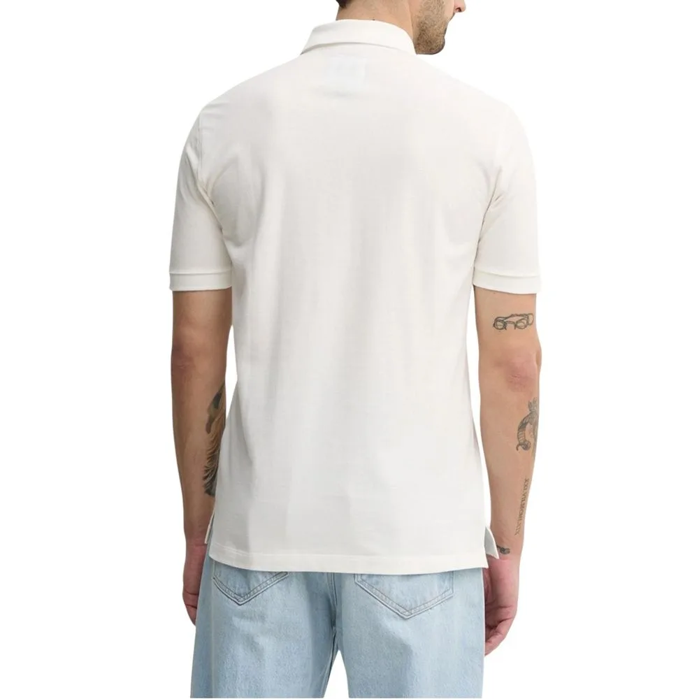 White Cotton Polo Shirt - Image 3