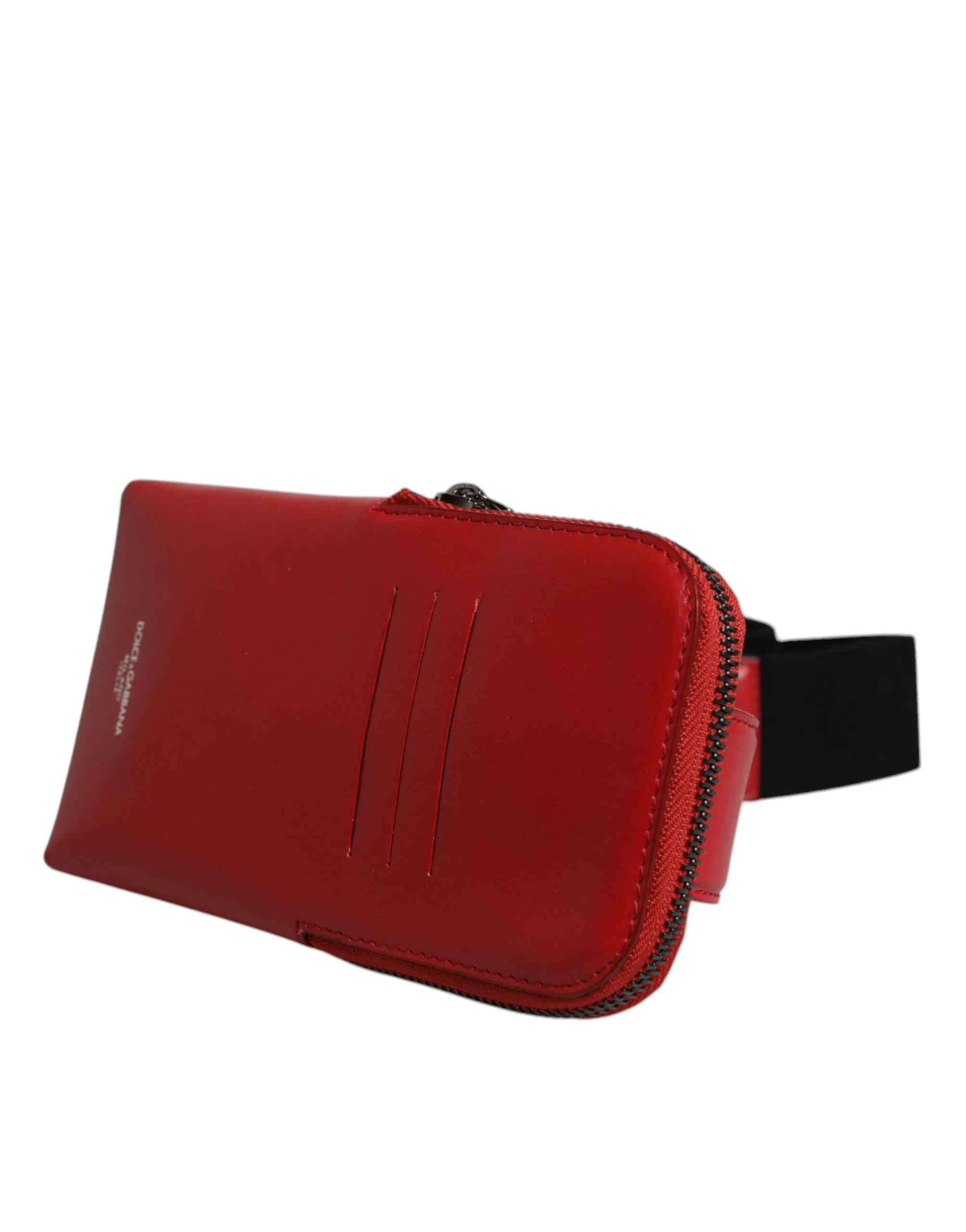 Red Calfskin Leather Phone Cardholder Crossbody Bag - Image 3