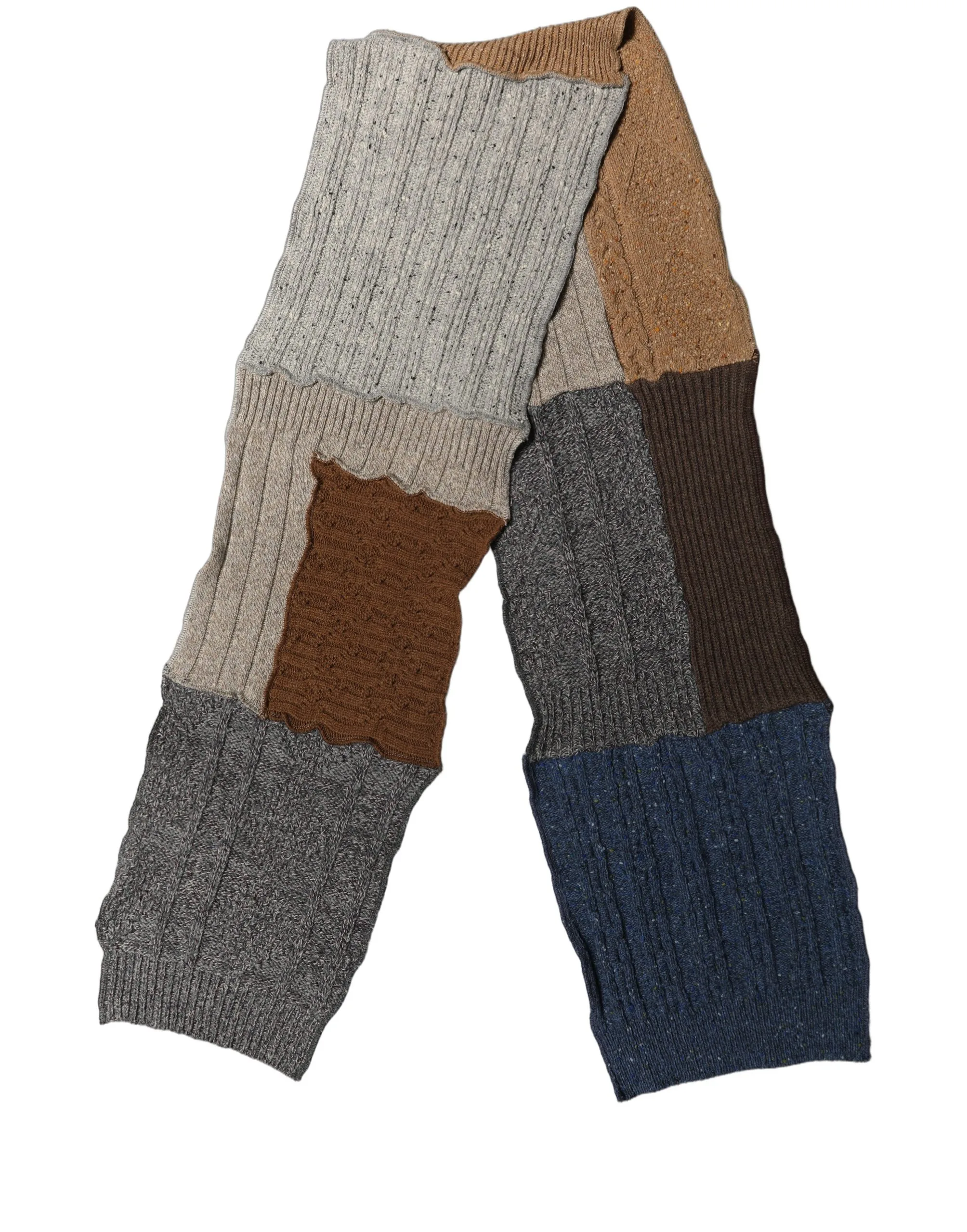 Multicolor Patchwork Wool Knit Shawl Scarf - Image 2