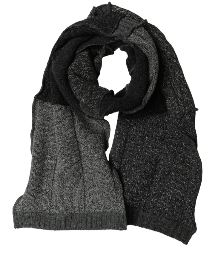 Multicolor Patchwork Wool Knit Shawl Scarf