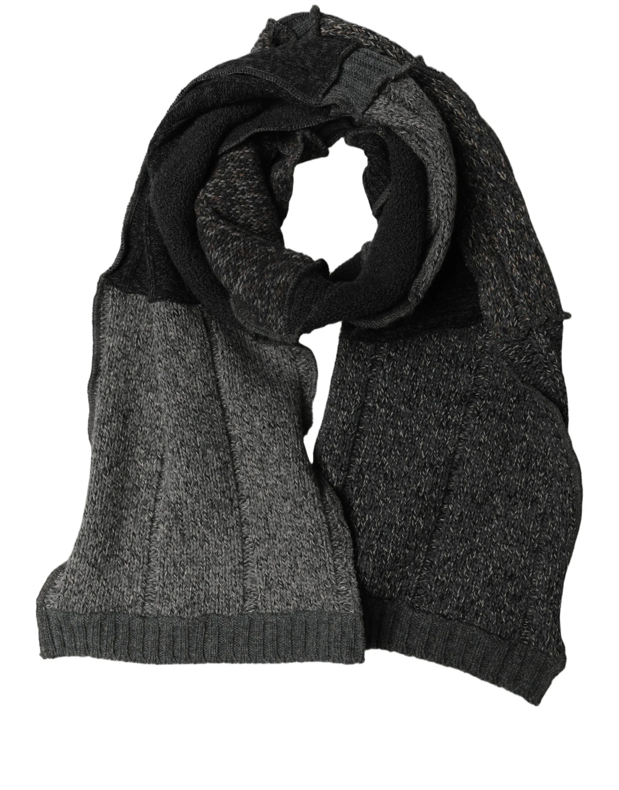 Multicolor Patchwork Wool Knit Shawl Scarf