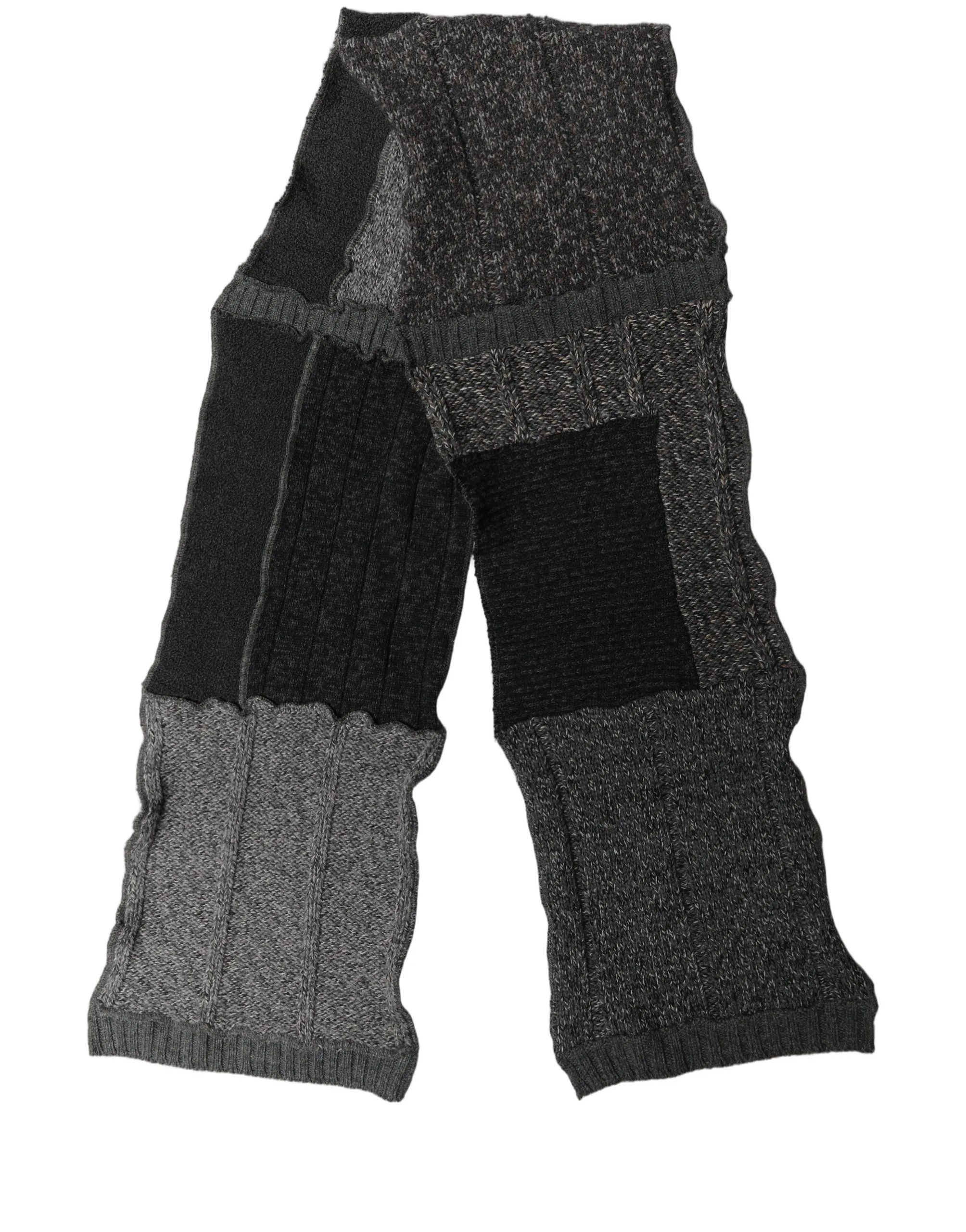 Multicolor Patchwork Wool Knit Shawl Scarf - Image 2