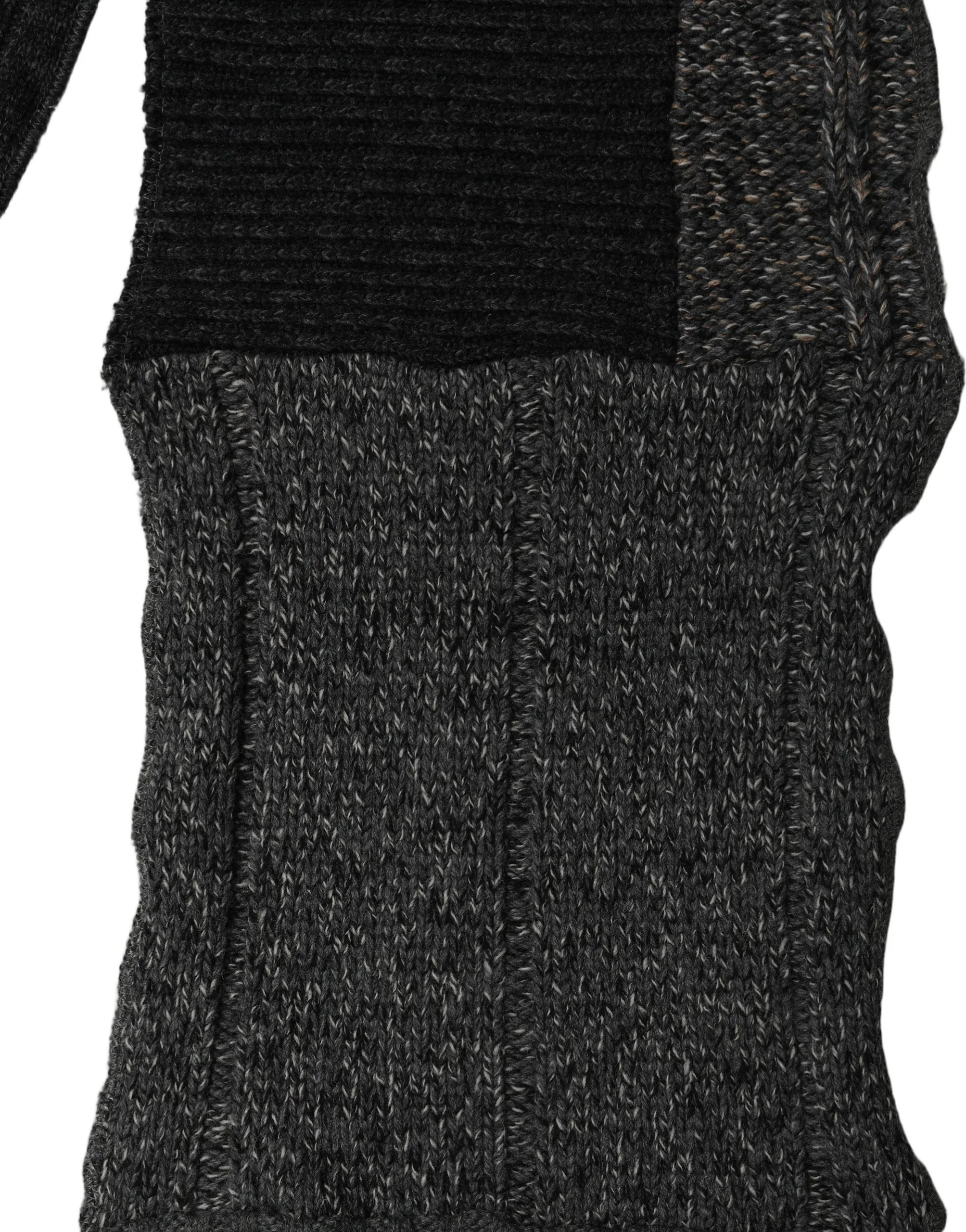 Multicolor Patchwork Wool Knit Shawl Scarf - Image 3