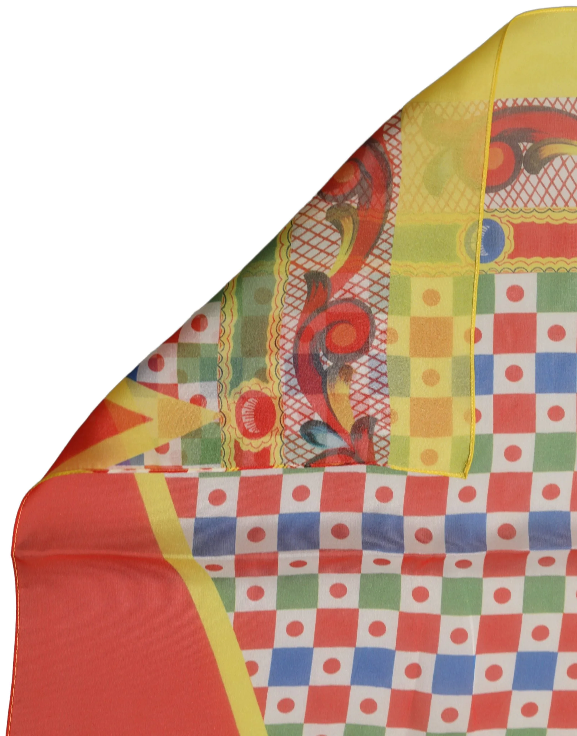 Multicolor Silk Carretto Print Stole Scarf - Image 3