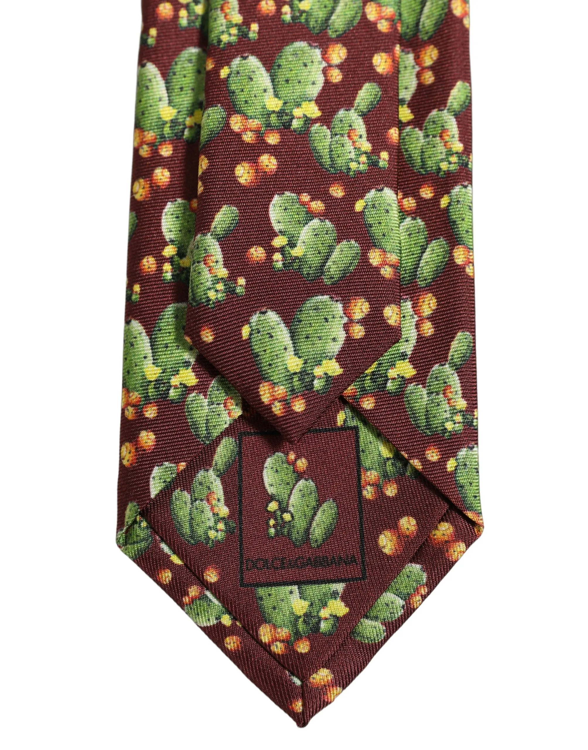 Maroon Silk Cactus Floral Adjustable Tied Men Necktie Tie - Image 5