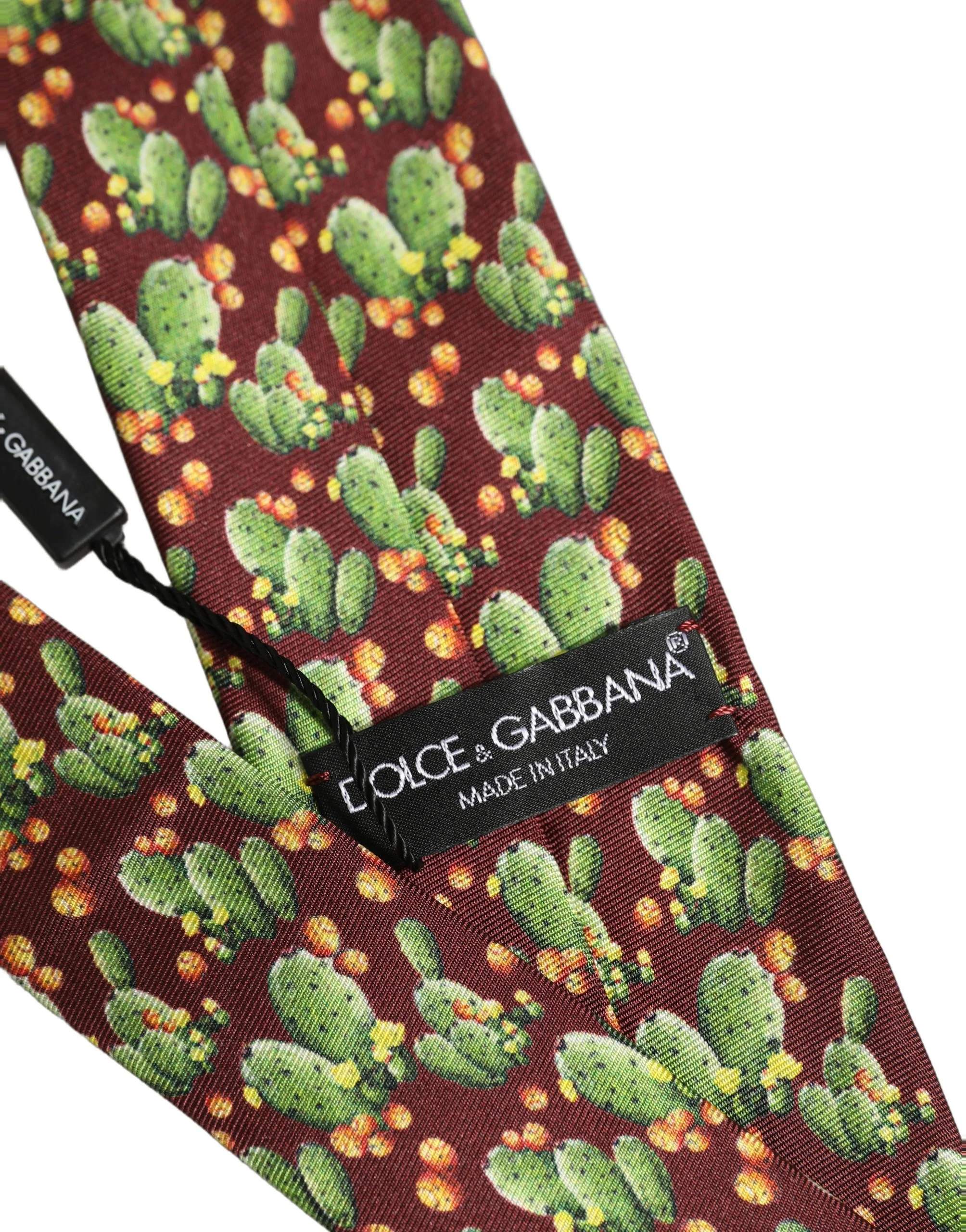 Maroon Silk Cactus Floral Adjustable Tied Men Necktie Tie - Image 7