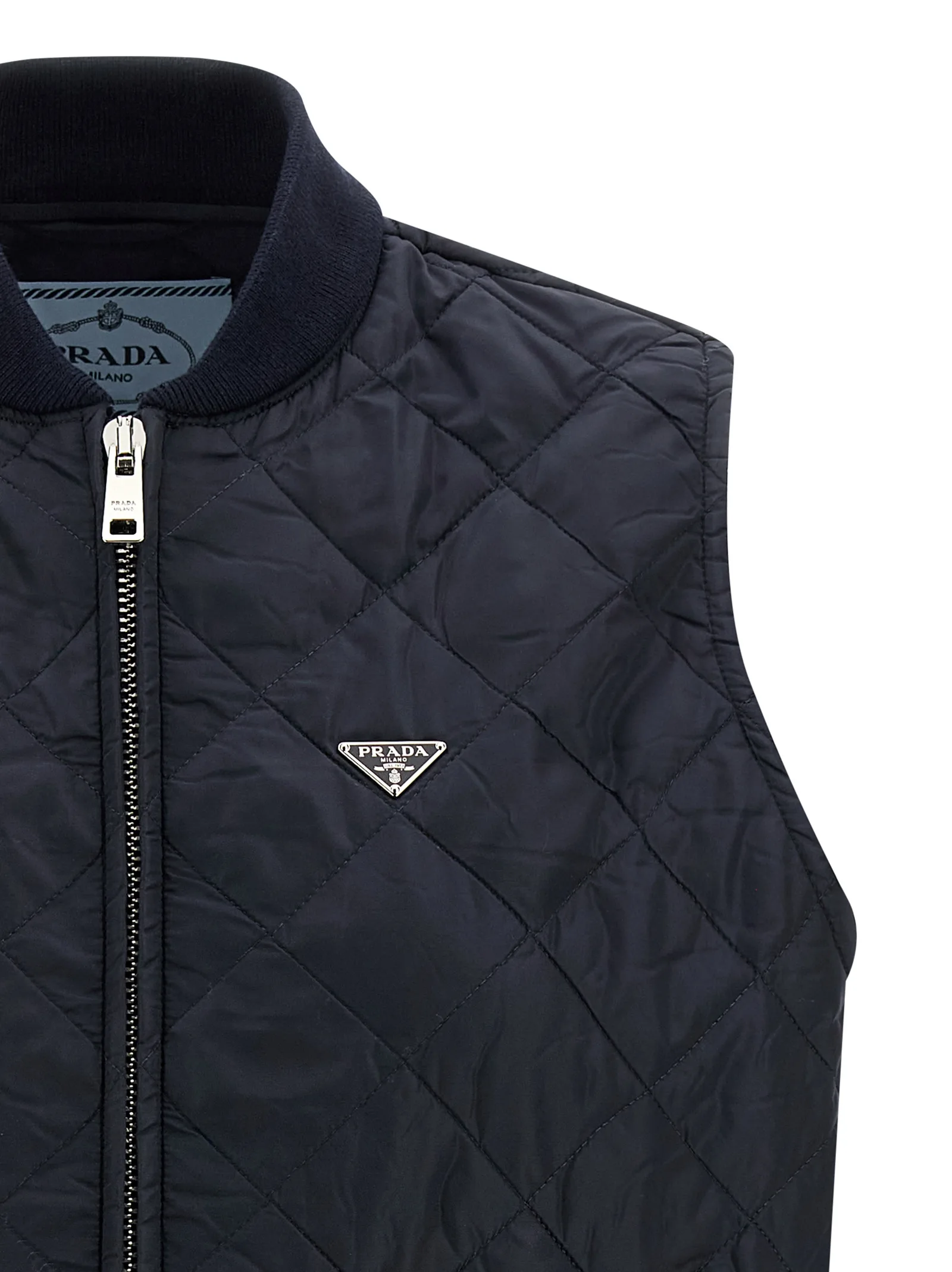 Blue Recycled Polyamide Sleeveless Jacket - Image 3