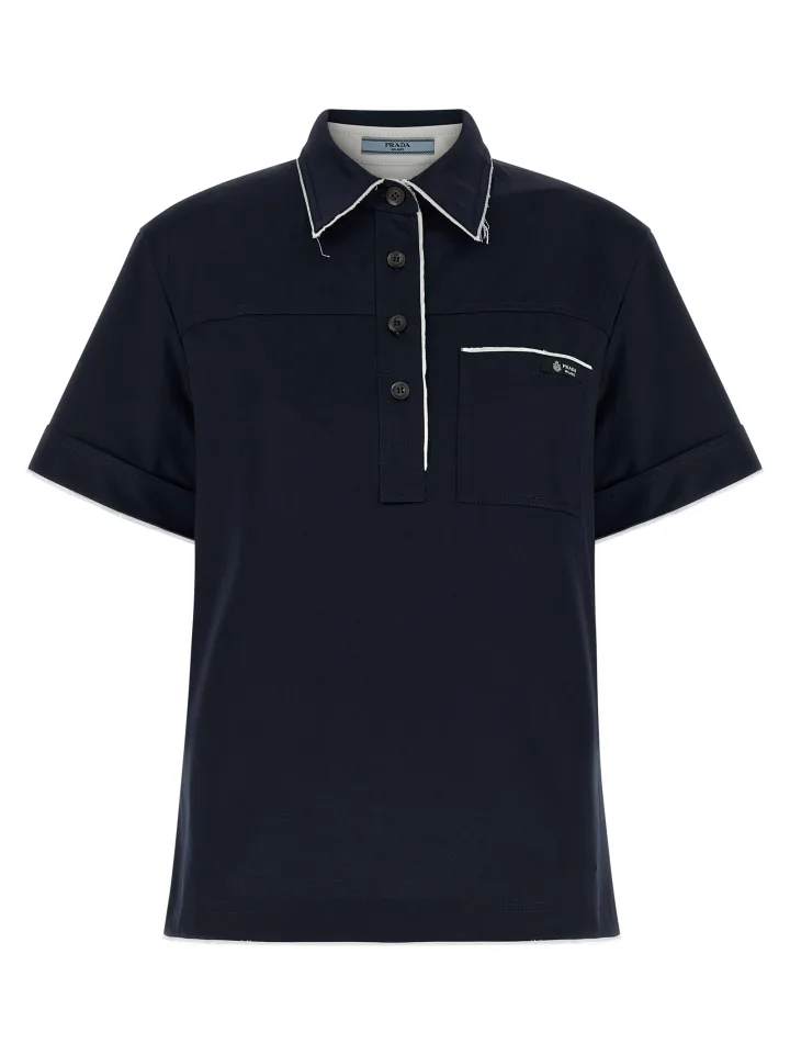 Blue Cotton Polo Shirt