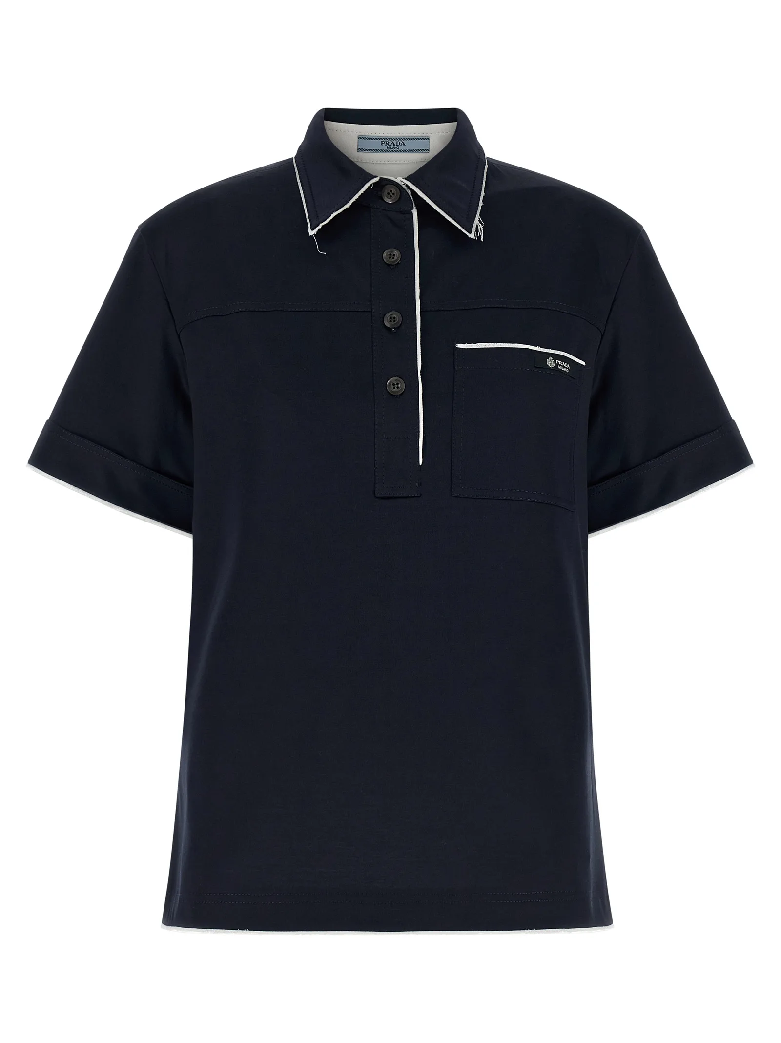 Blue Cotton Polo Shirt