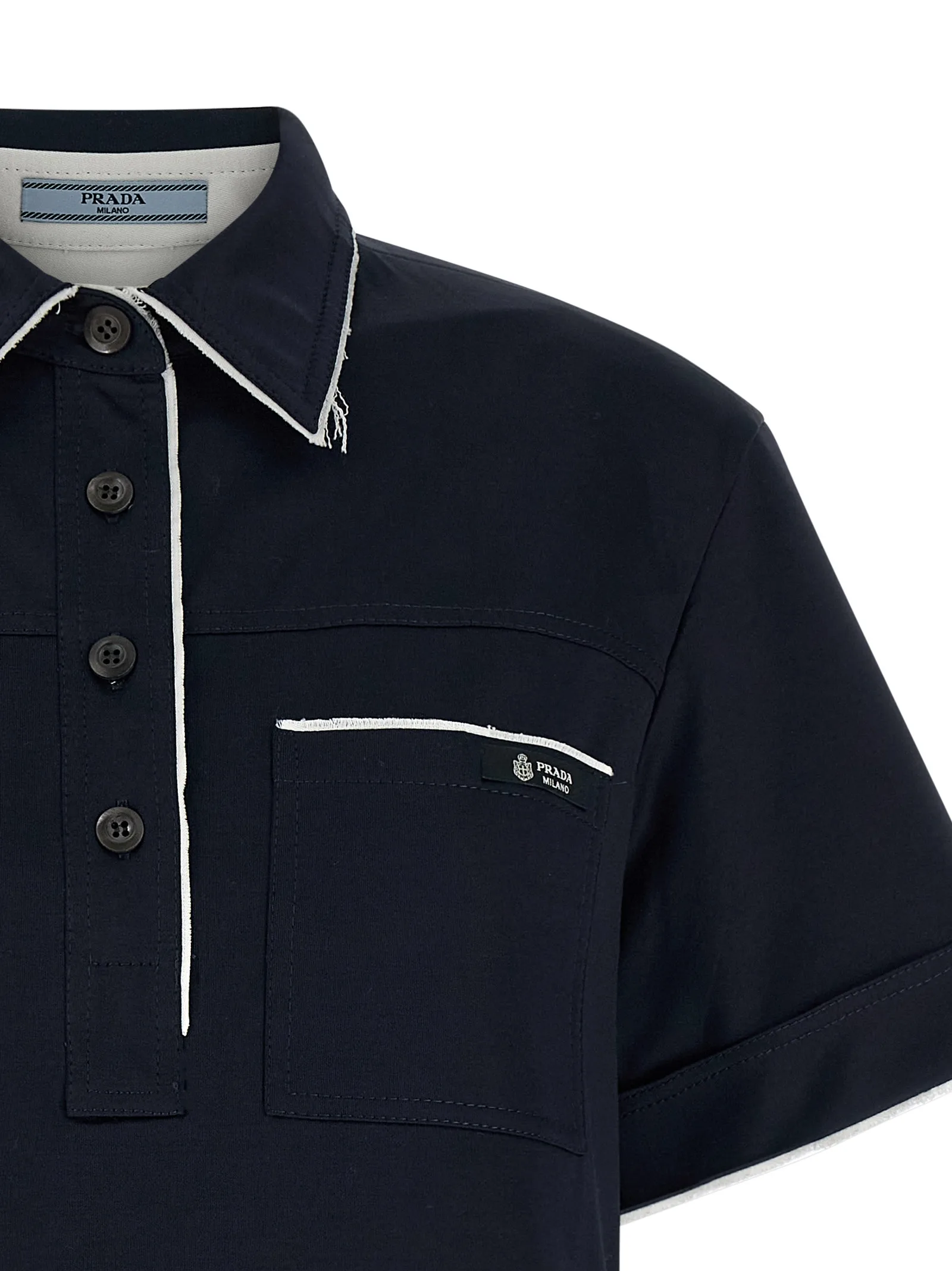 Blue Cotton Polo Shirt - Image 3