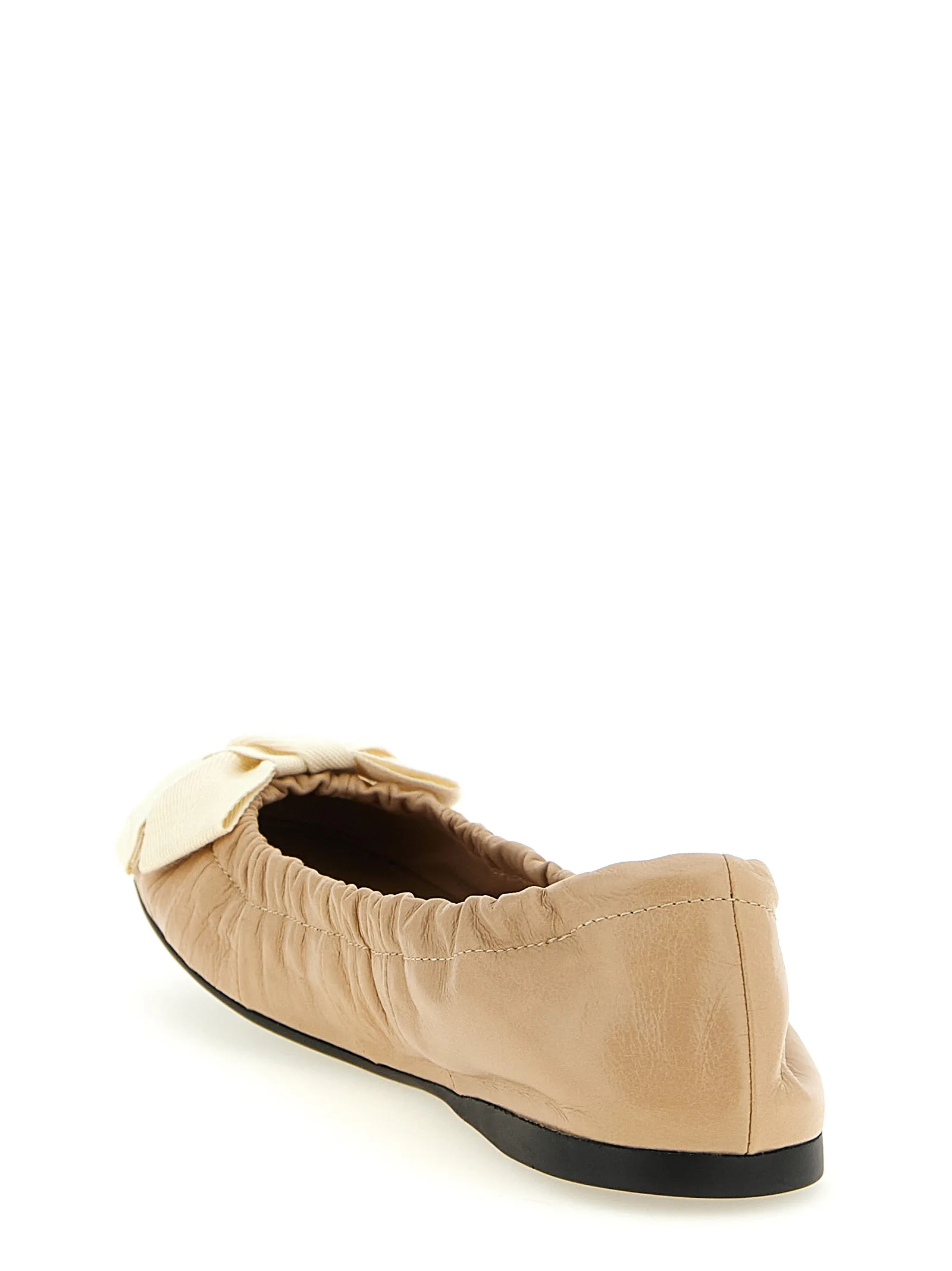 Beige Calfskin Ballet Flats - Image 3
