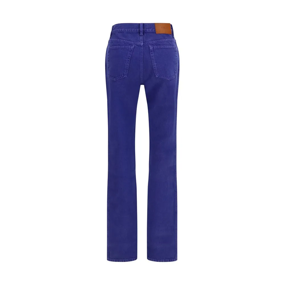 Blue Cotton Straight-Leg Jeans - Image 2