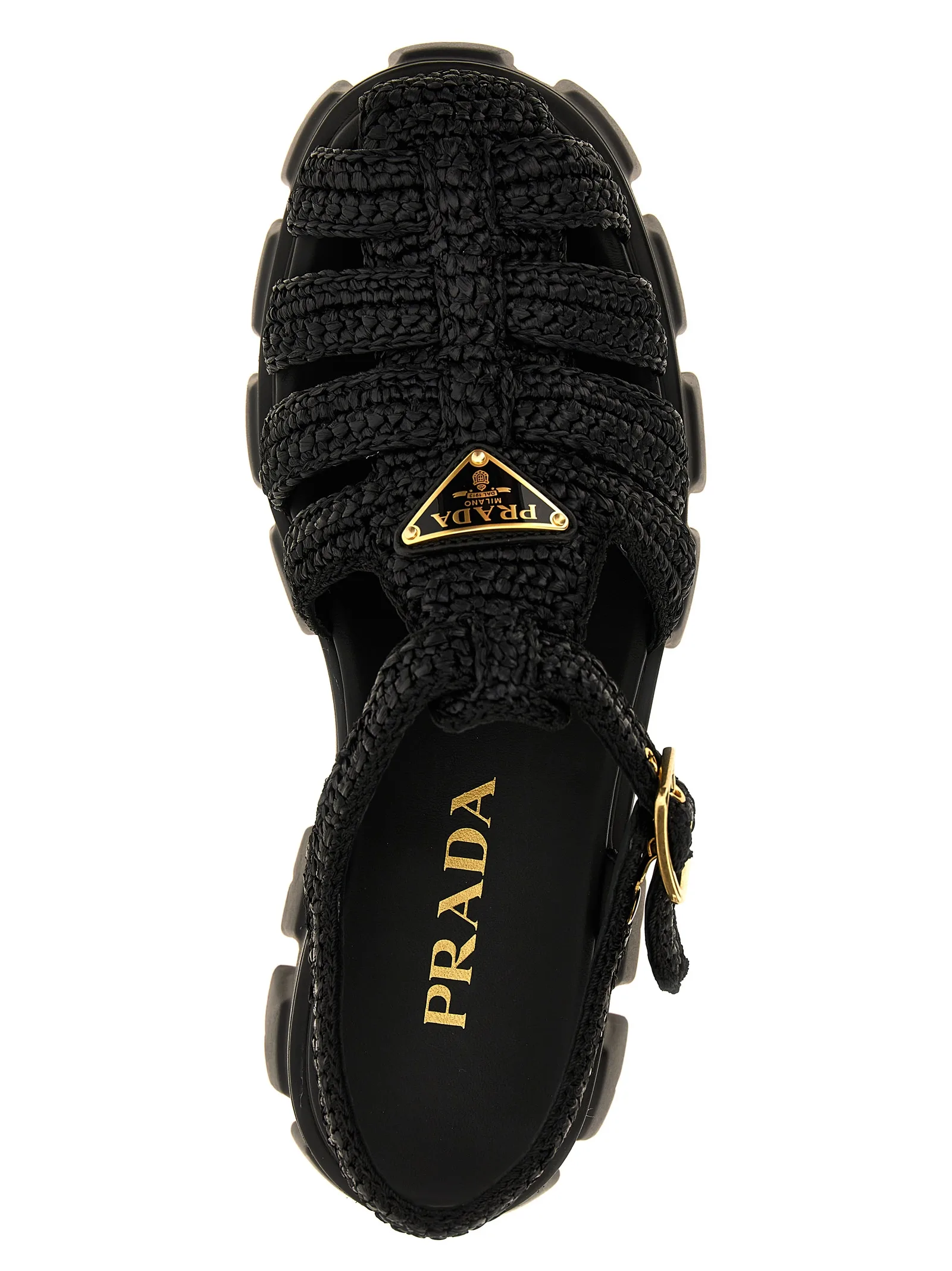 Black Viscose Platform Sandals - Image 4