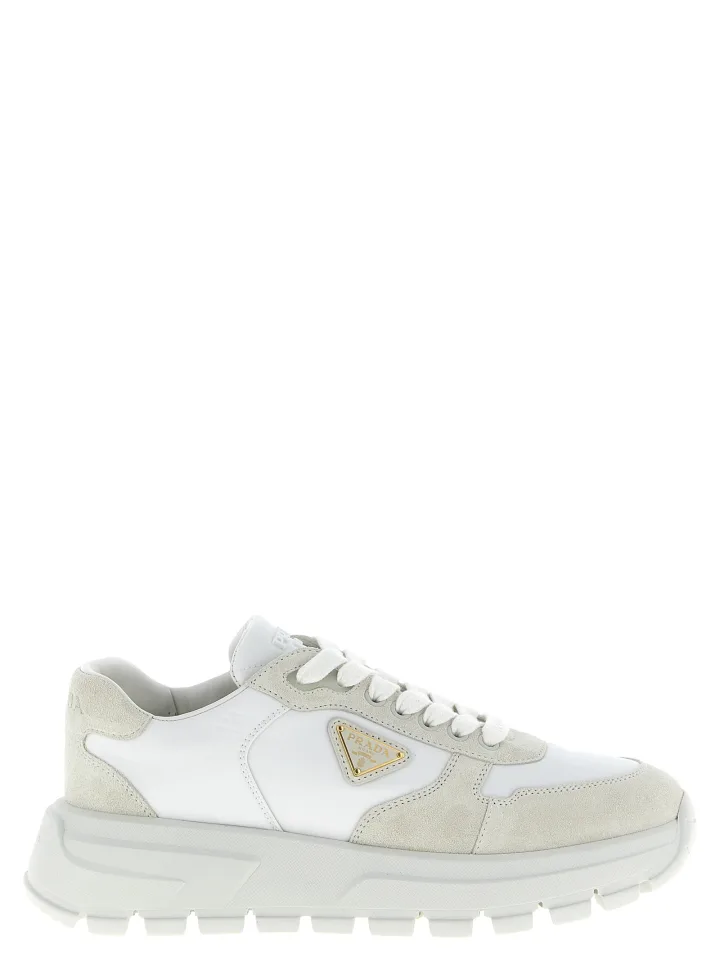 White Polyamide Athletic Sneakers