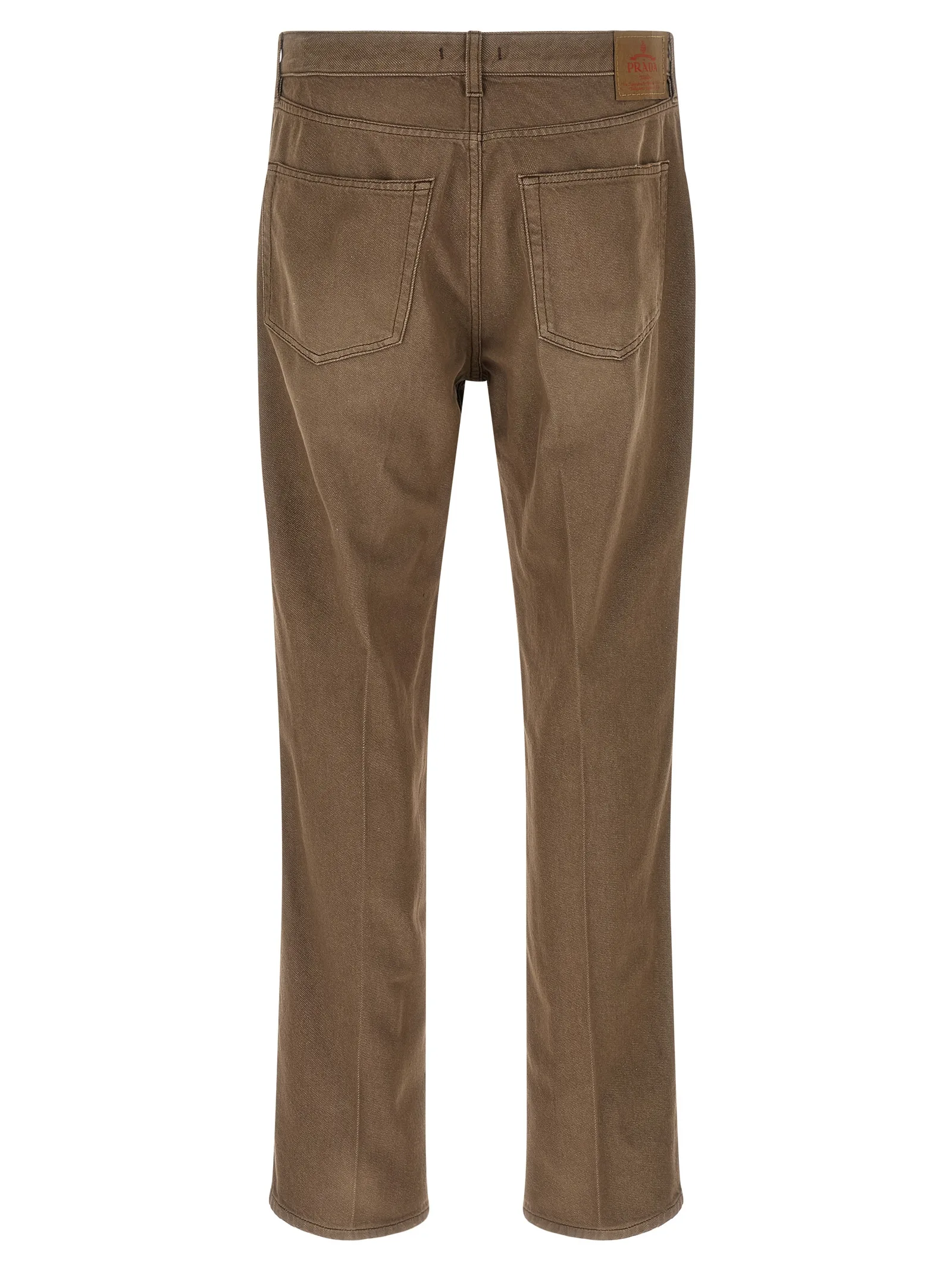 Brown Cotton Casual Pants - Image 2