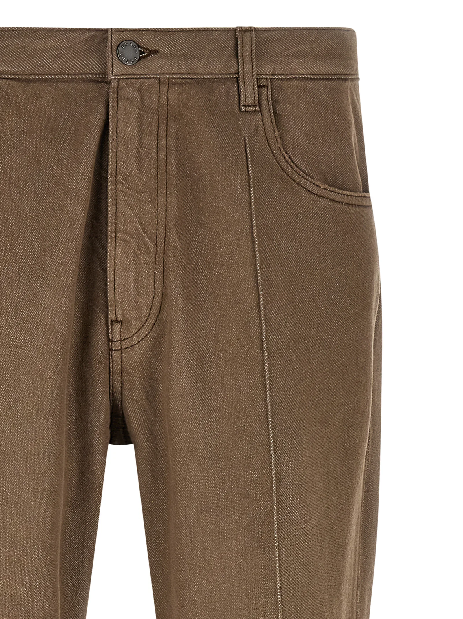 Brown Cotton Casual Pants - Image 3