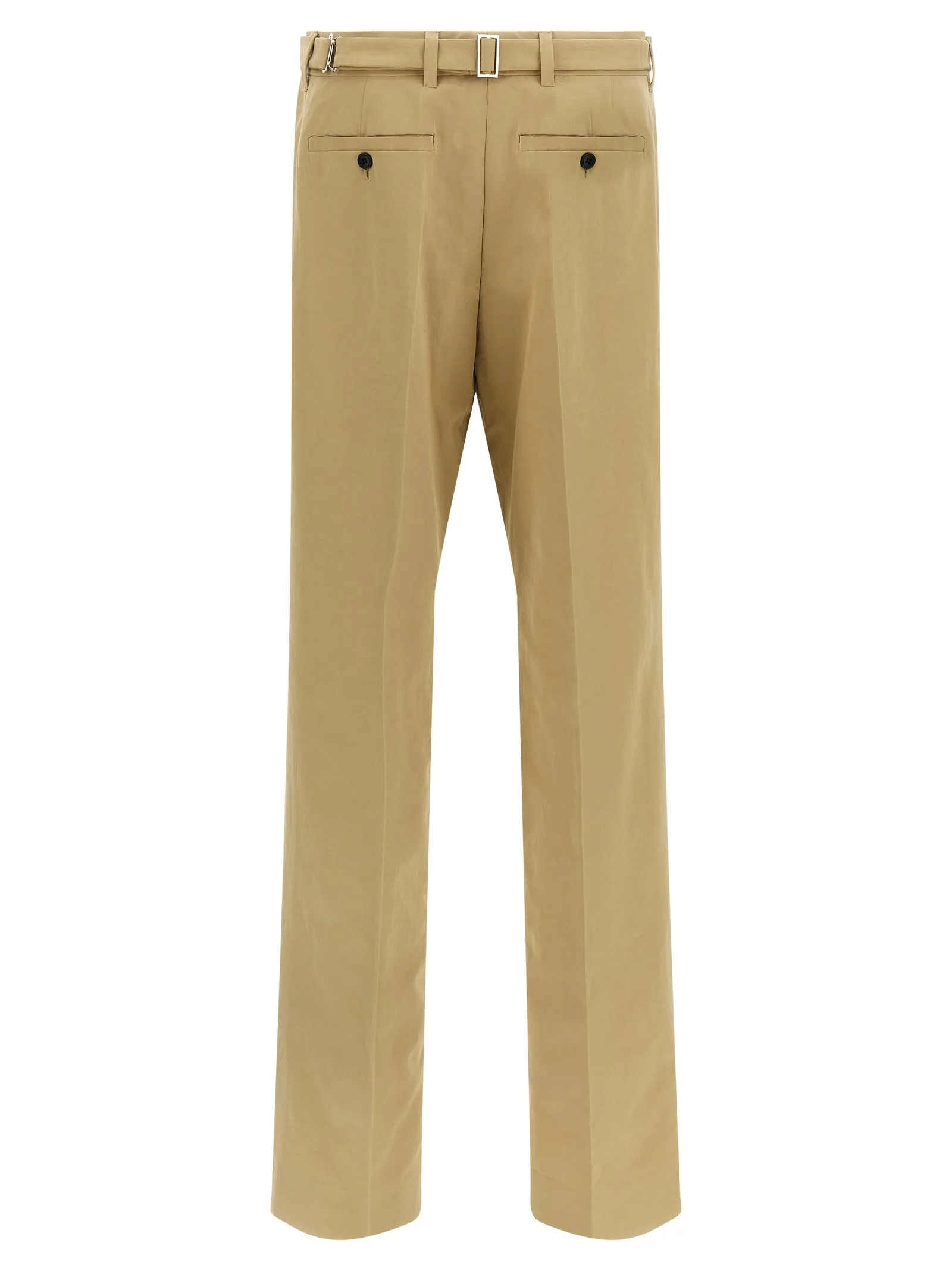 Beige Cotton Casual Pants - Image 2