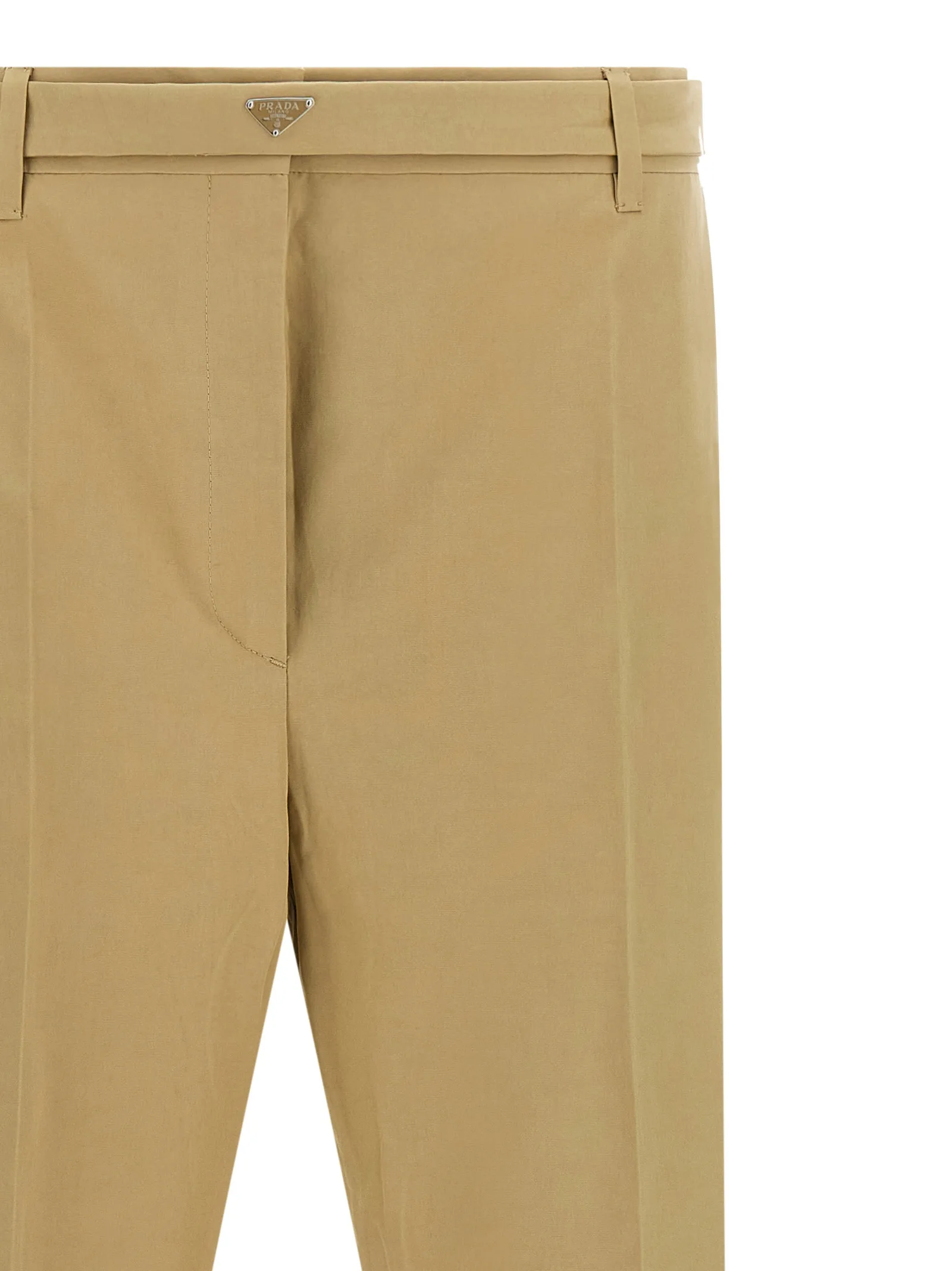 Beige Cotton Casual Pants - Image 3