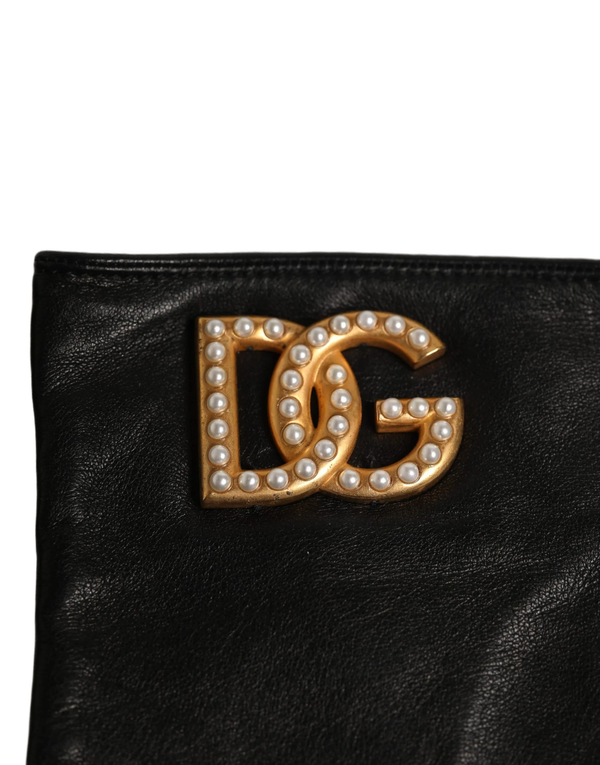 Black Embellished Wrist Length Fingerless Gloves - Image 2