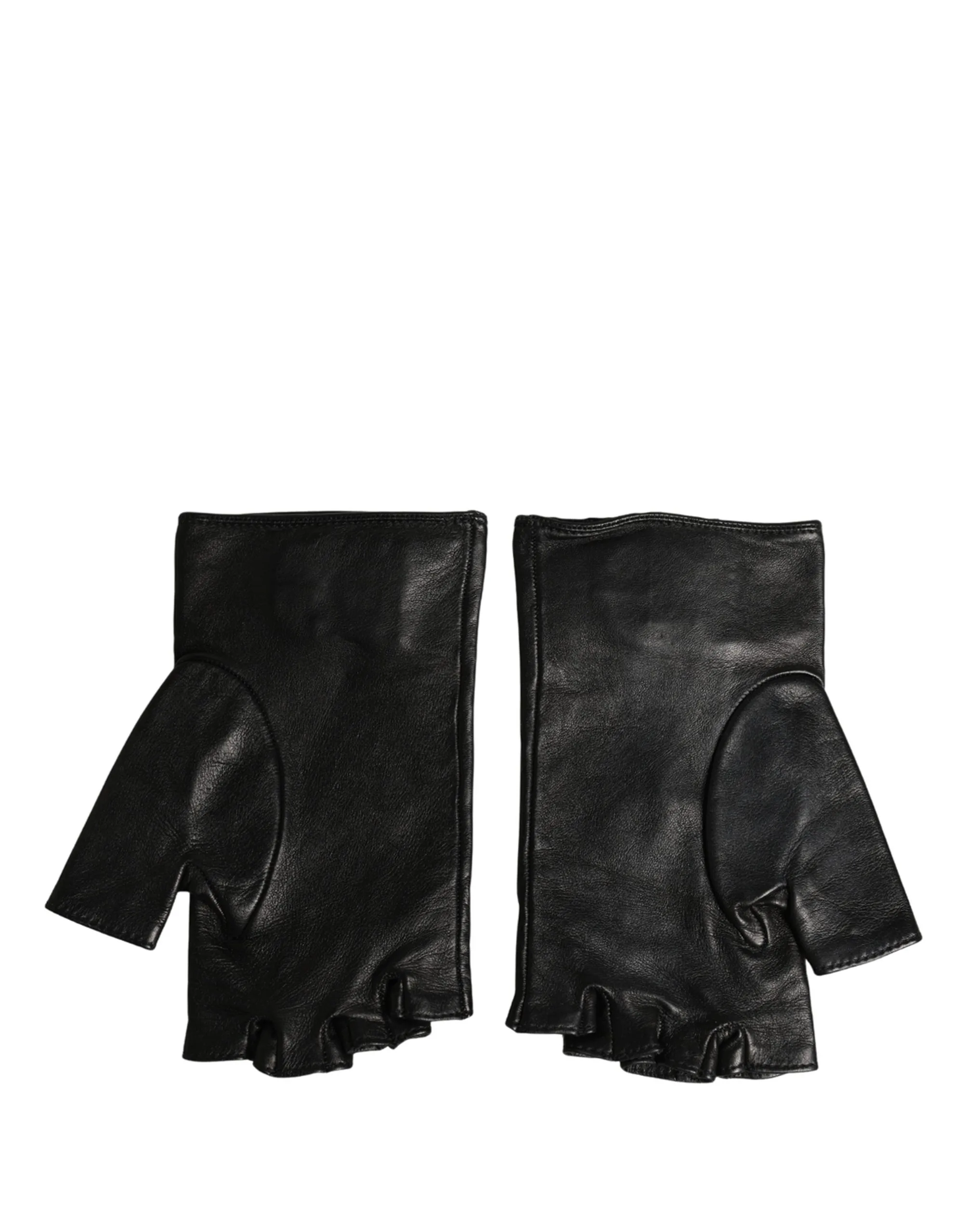 Black Embellished Wrist Length Fingerless Gloves - Image 4