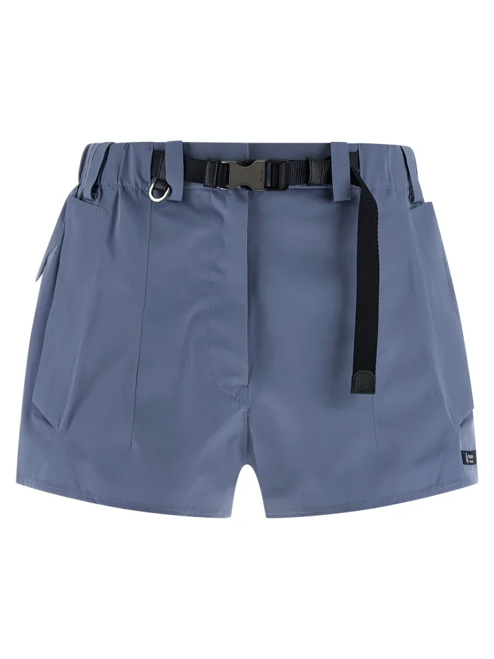 Blue Polyester Bermuda Shorts