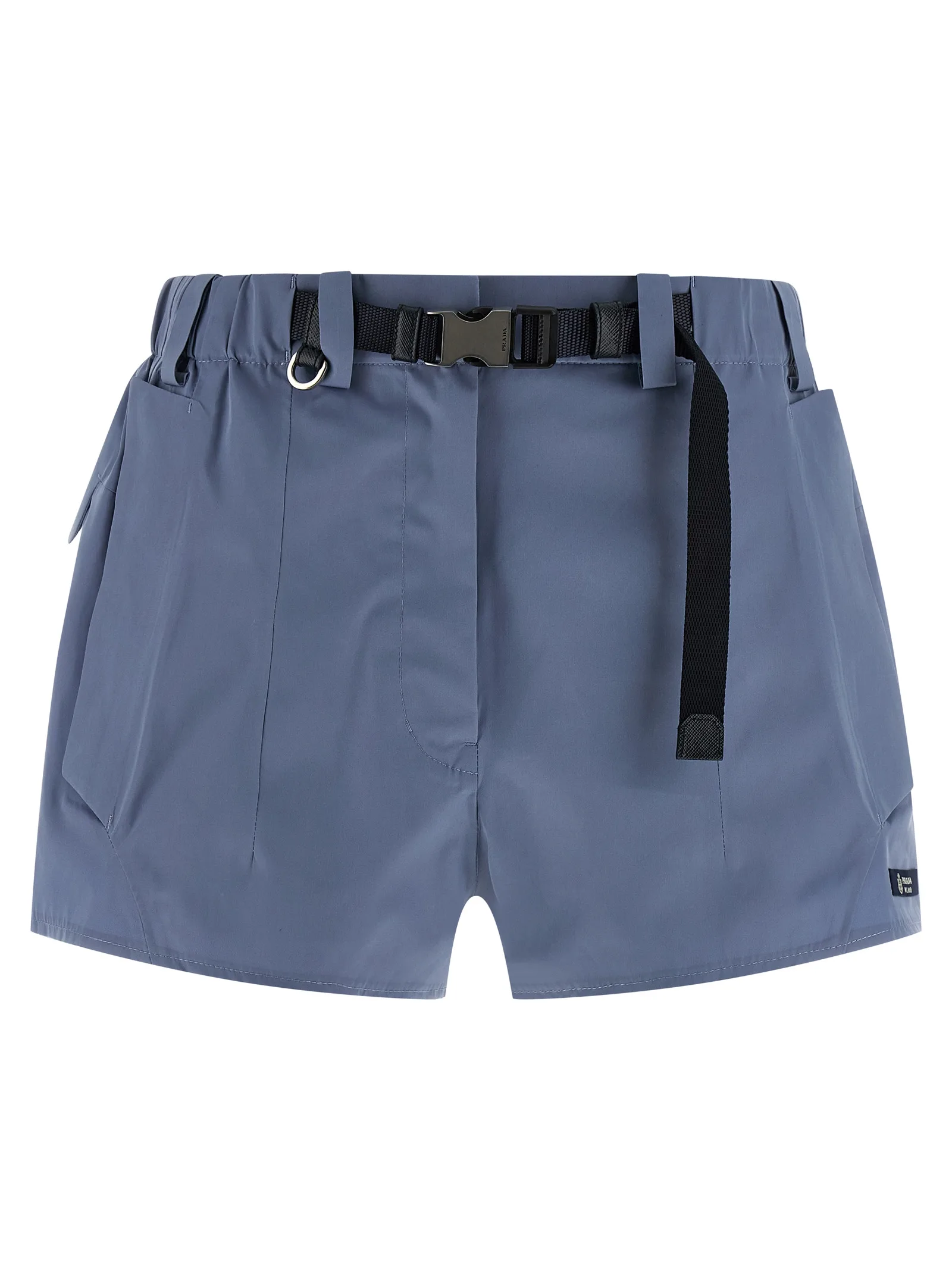 Blue Polyester Bermuda Shorts