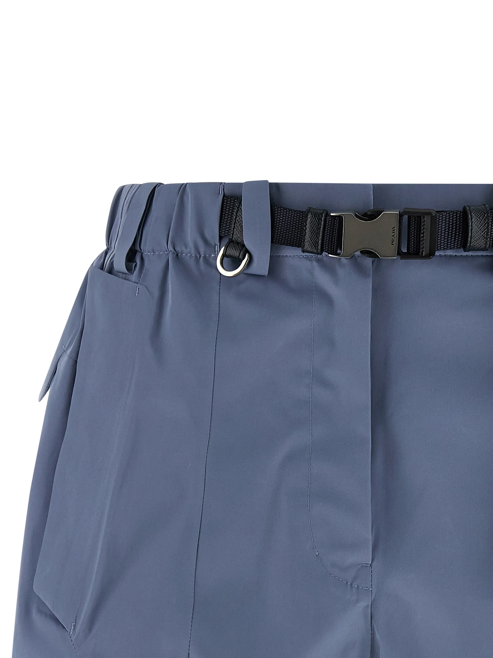 Blue Polyester Bermuda Shorts - Image 3