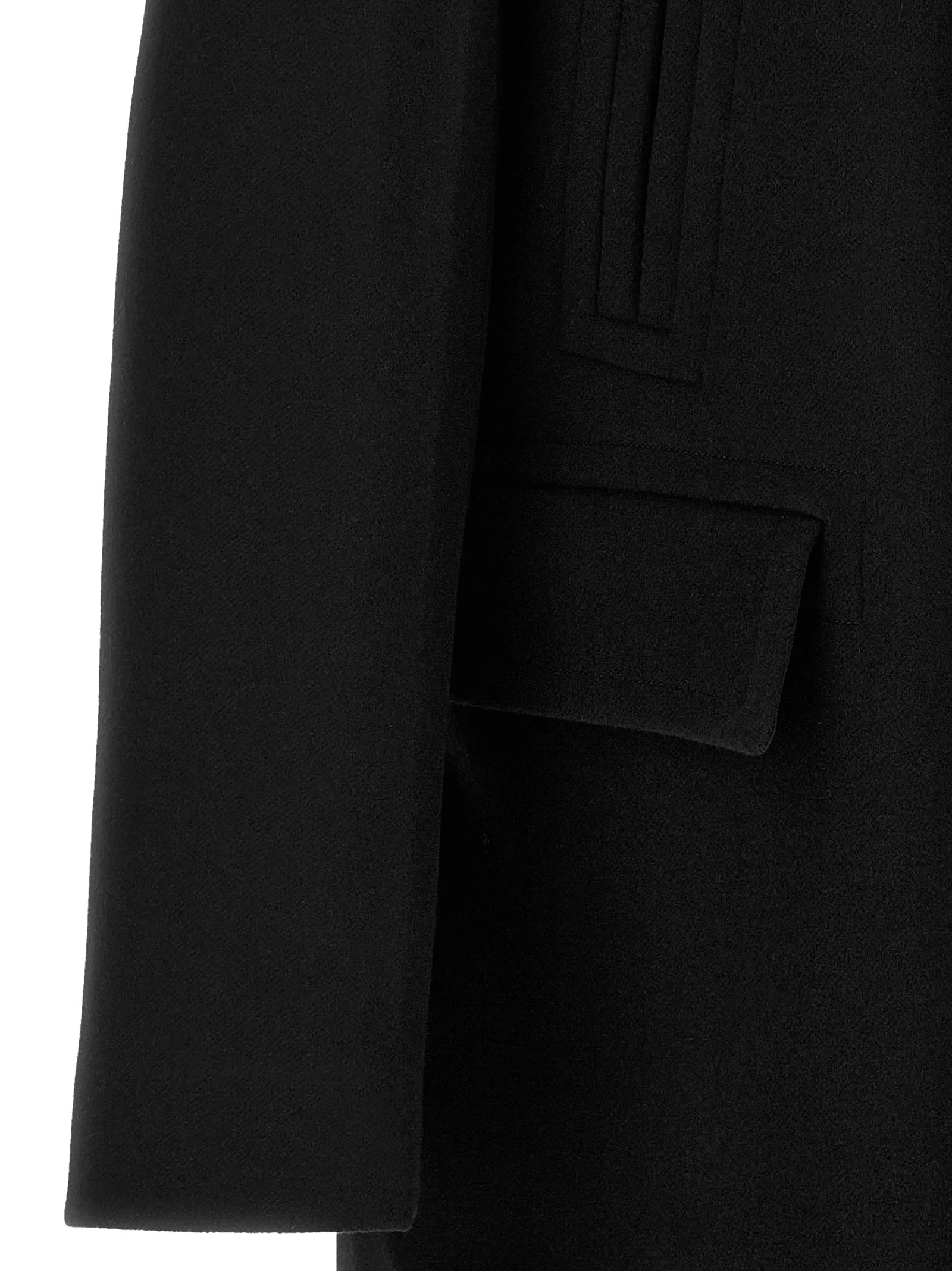 Black Virgin Wool Coat - Image 4