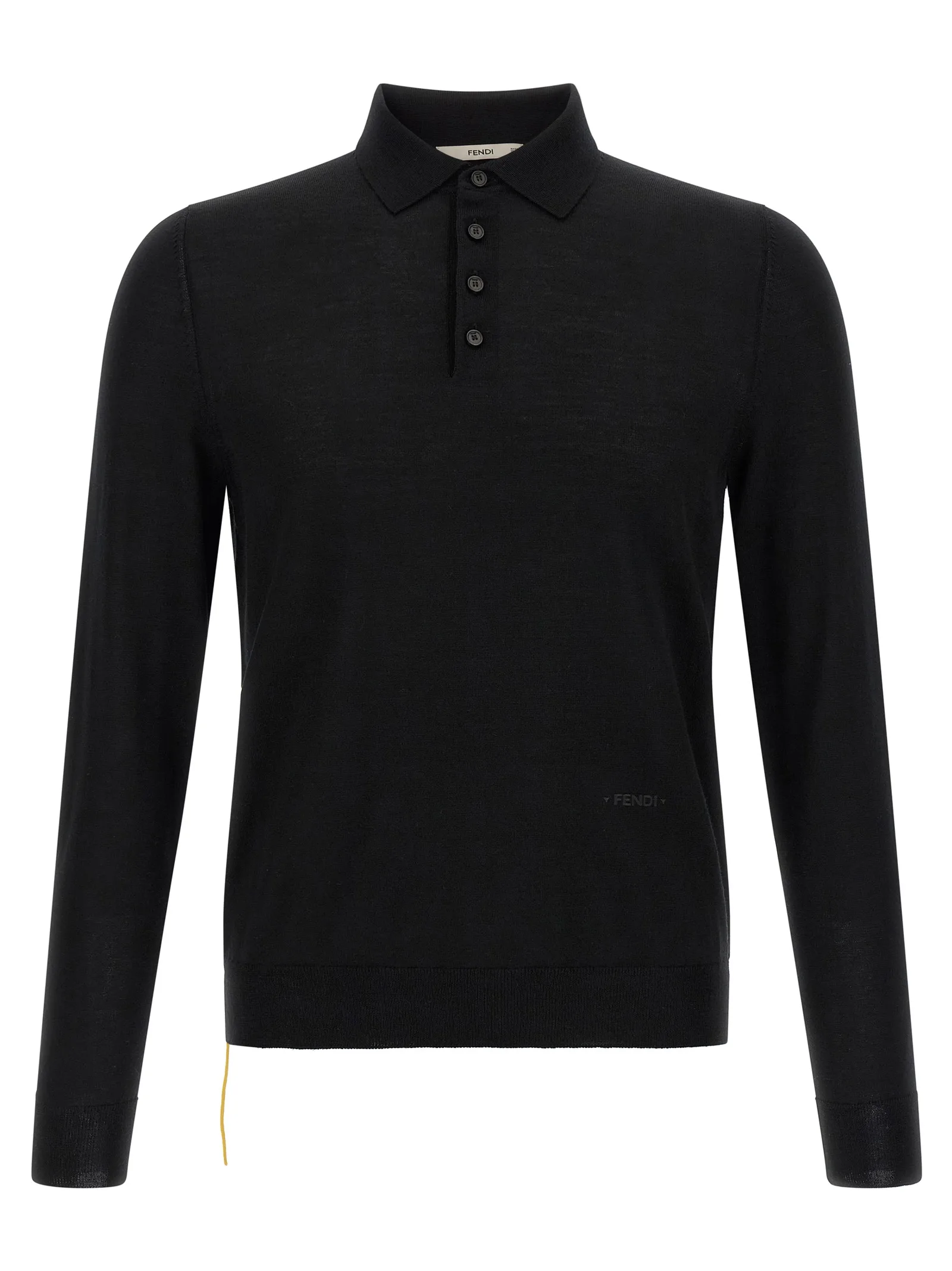 Black Virgin Wool Polo Shirt