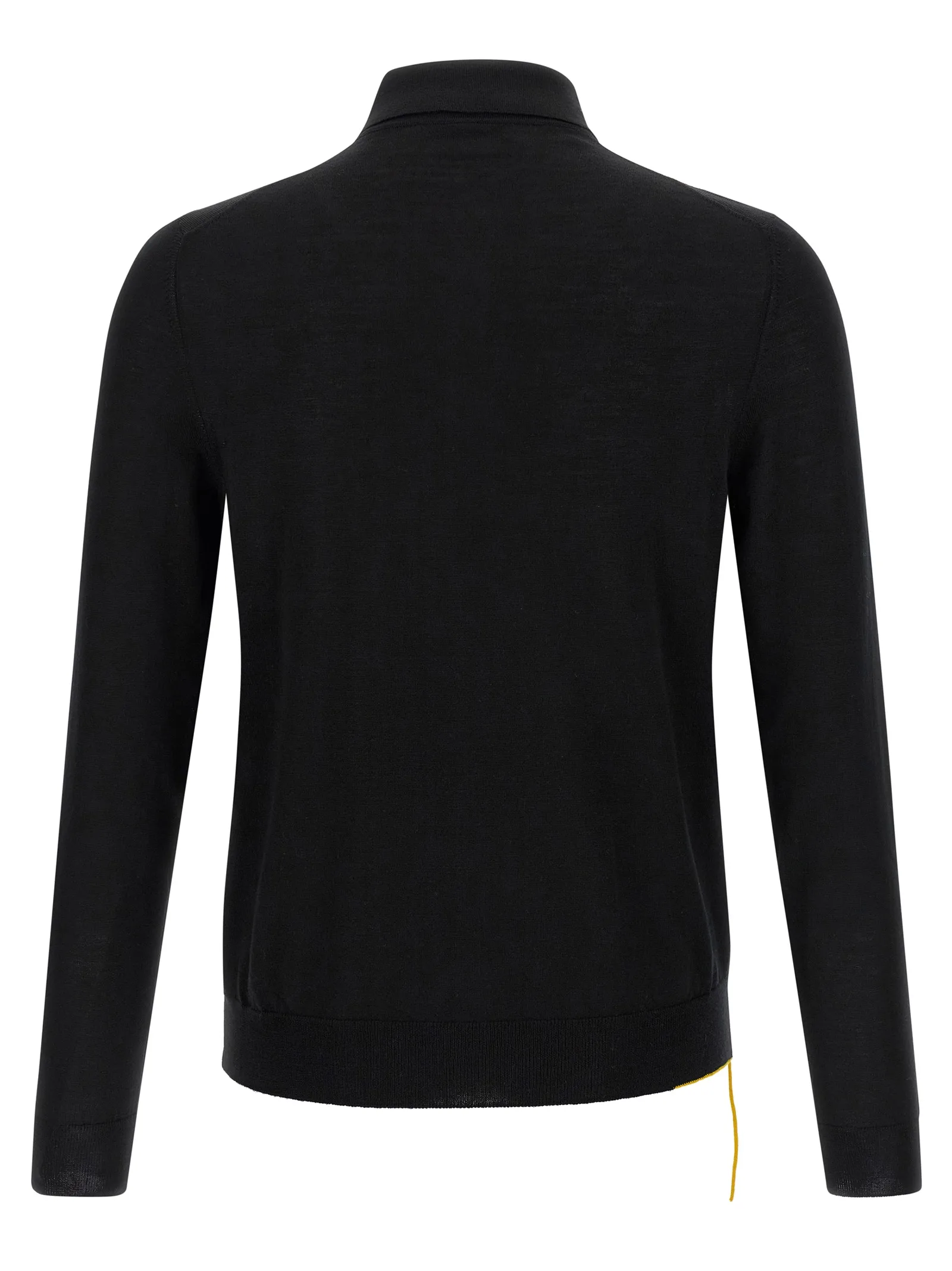Black Virgin Wool Polo Shirt - Image 2