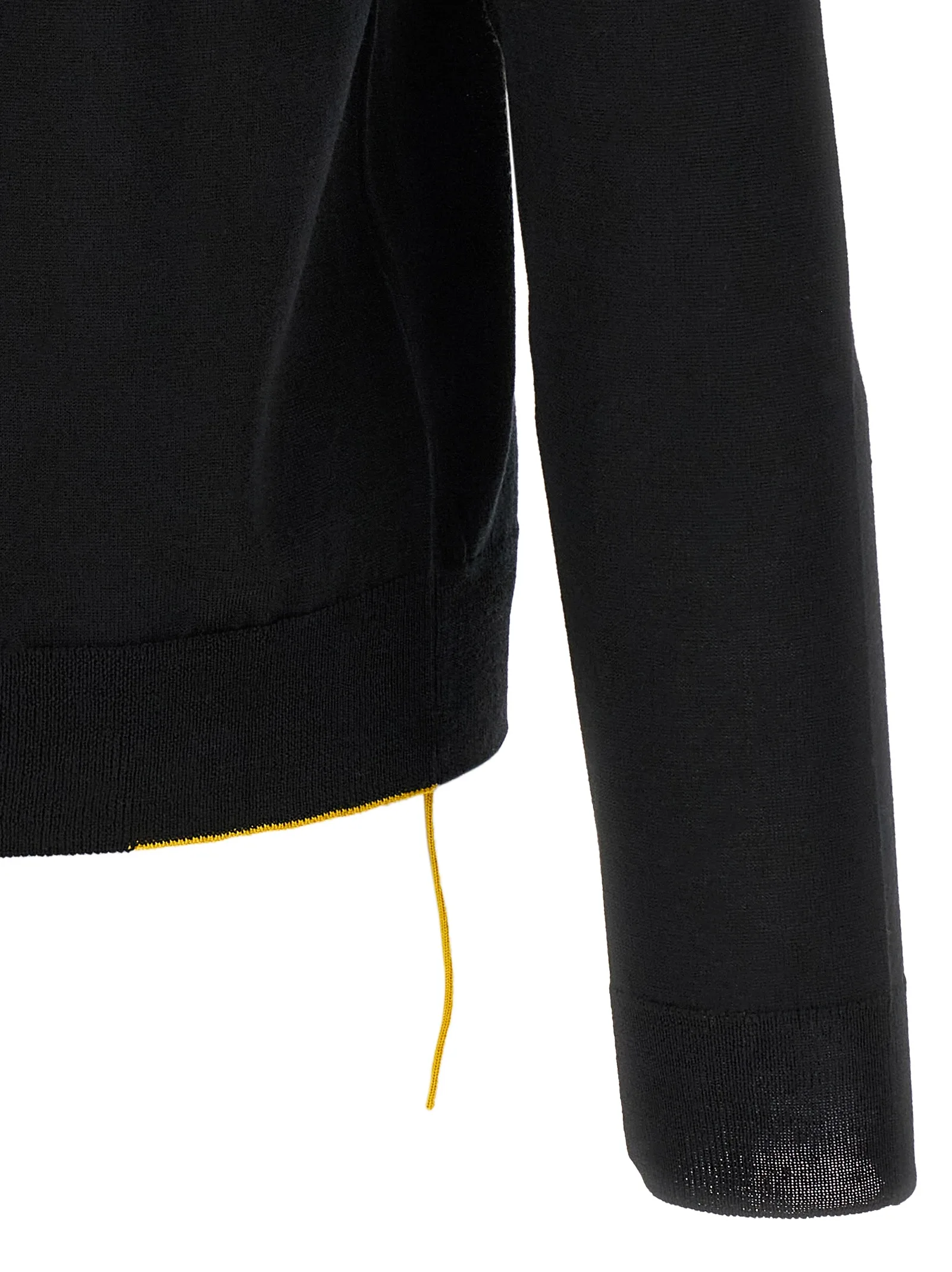 Black Virgin Wool Polo Shirt - Image 4