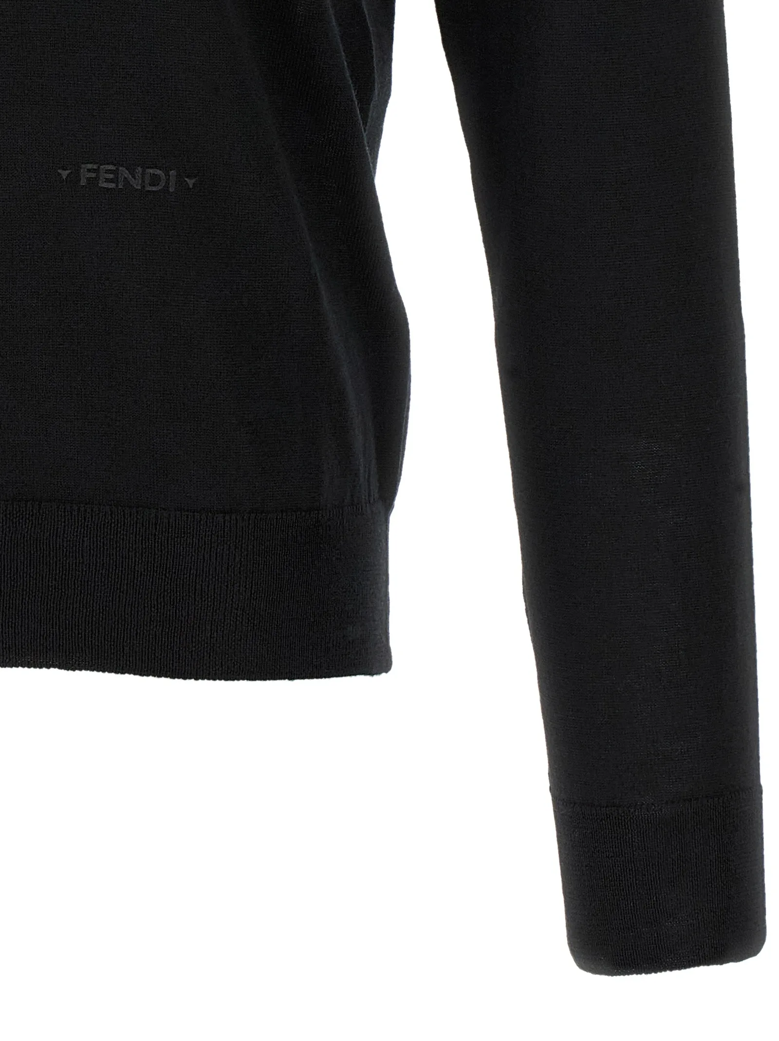 Black Virgin Wool Polo Shirt - Image 5