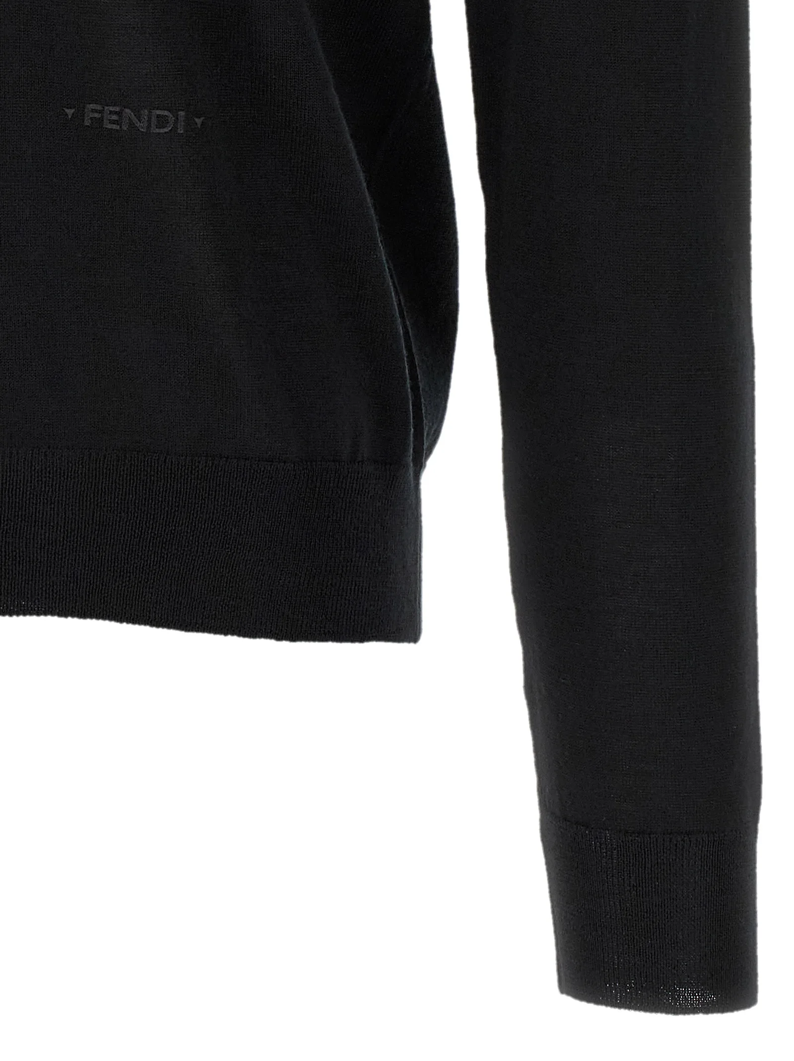 Black Virgin Wool Cardigan - Image 5