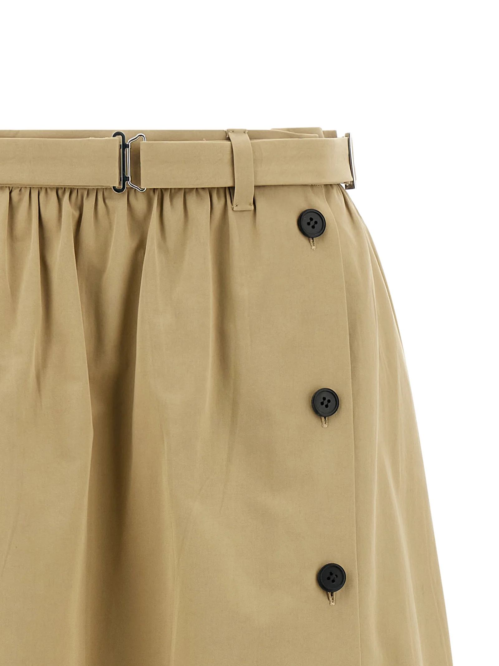 Beige Cotton Midi Skirt - Image 4