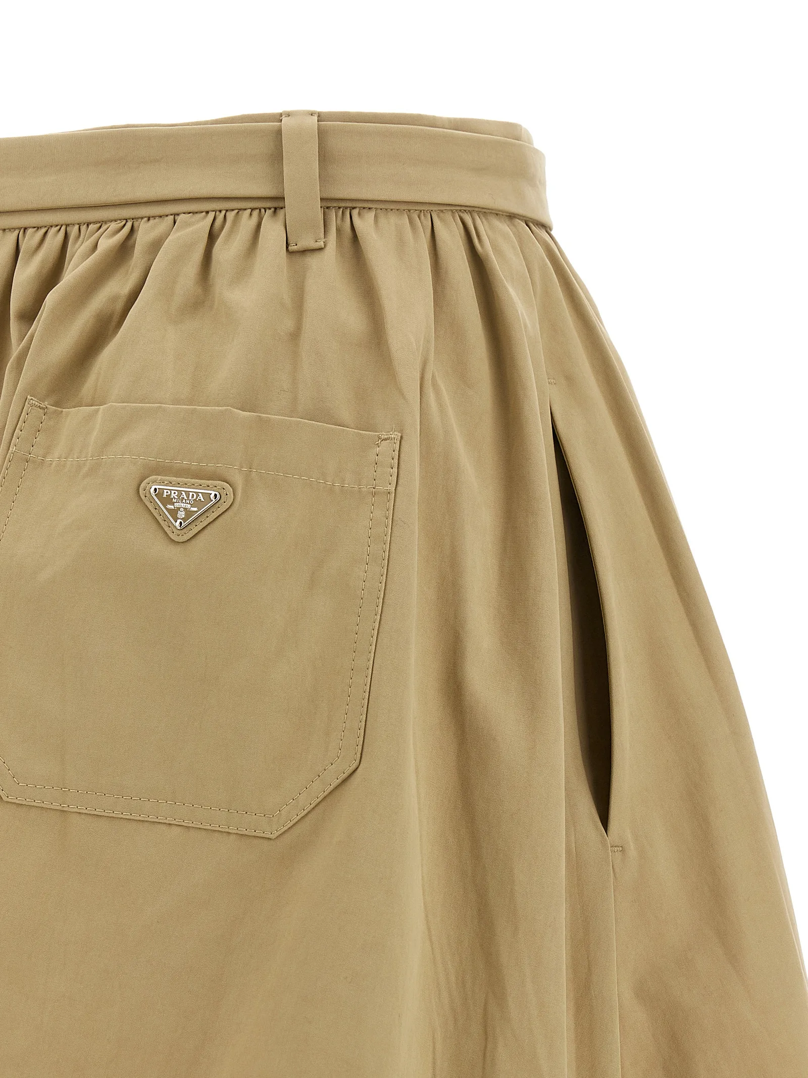 Beige Cotton Midi Skirt - Image 5