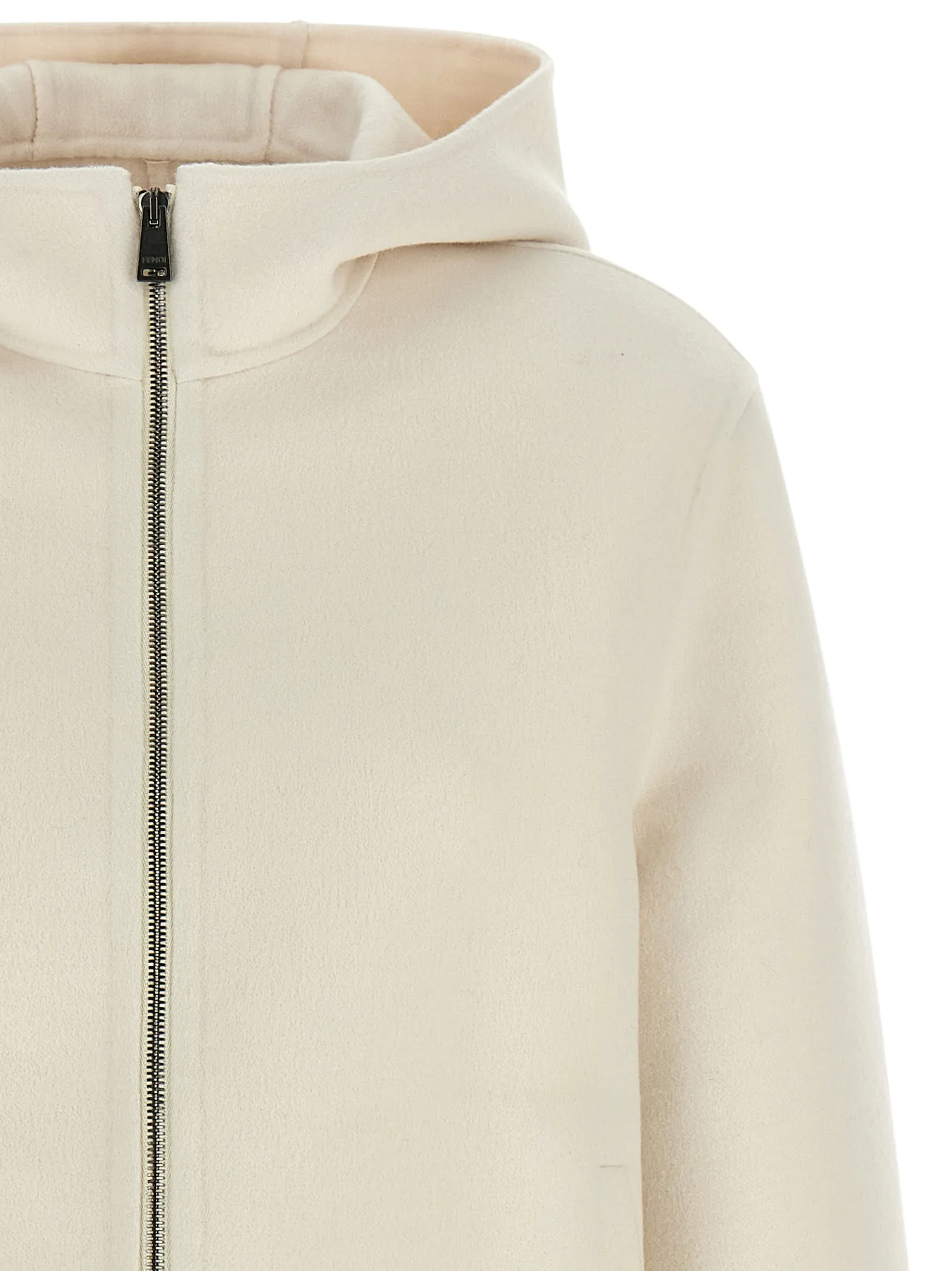 White Virgin Wool Full-Length Jacket - Image 3