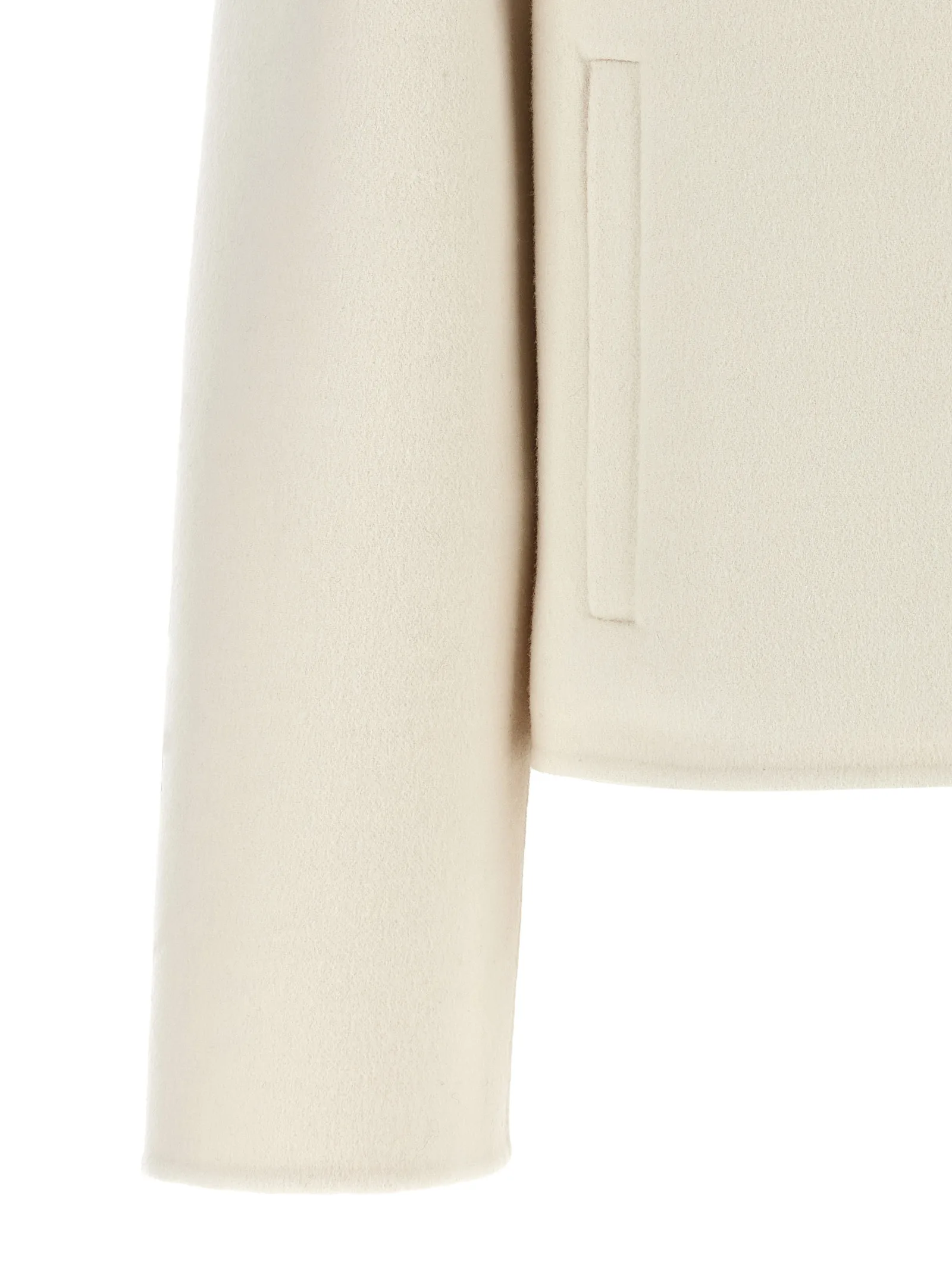 White Virgin Wool Full-Length Jacket - Image 4
