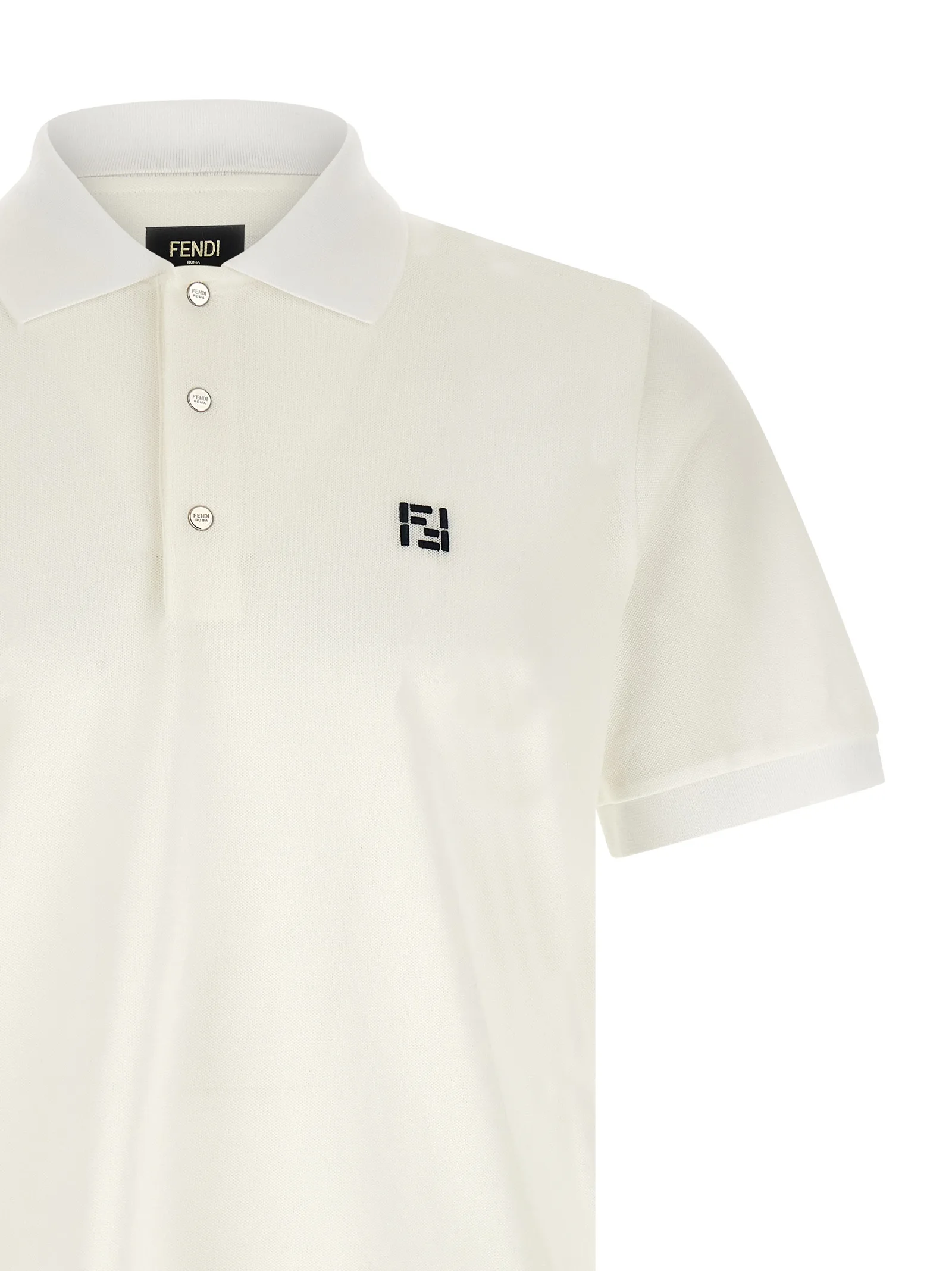 White Cotton Polo Shirt - Image 3