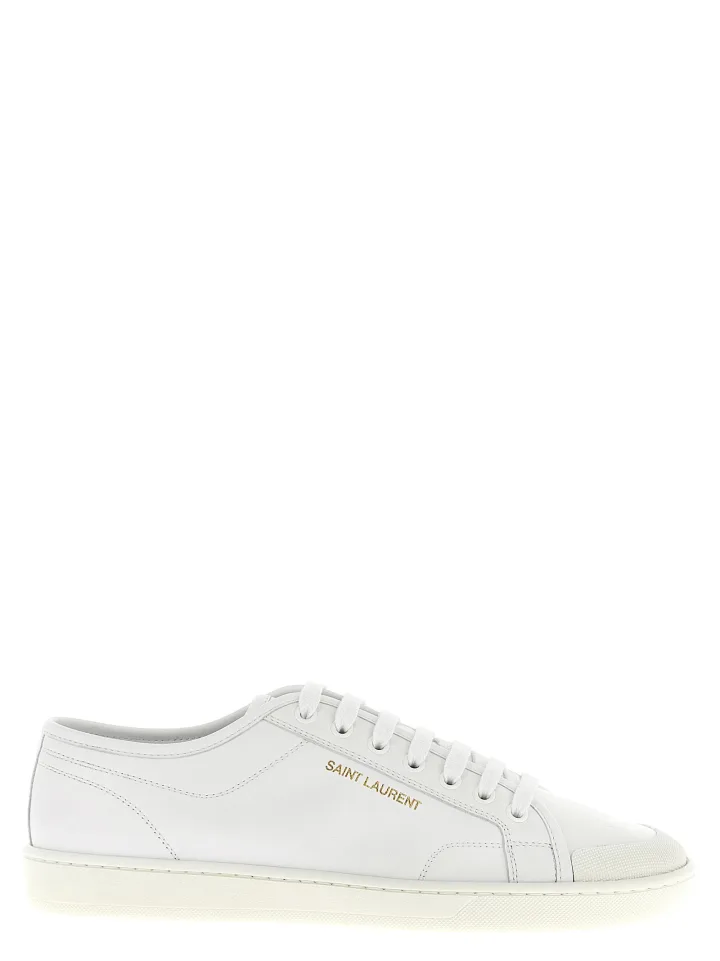 White Calfskin Low Top Sneakers
