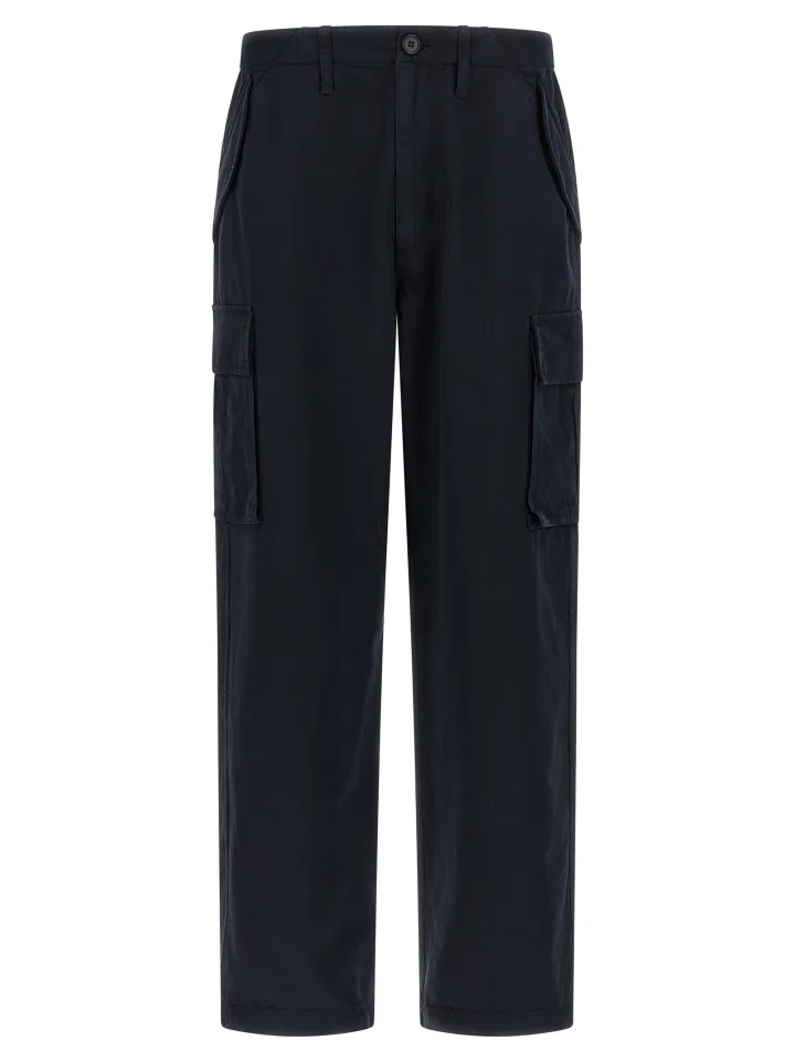 Blue Cotton Cargo Pants
